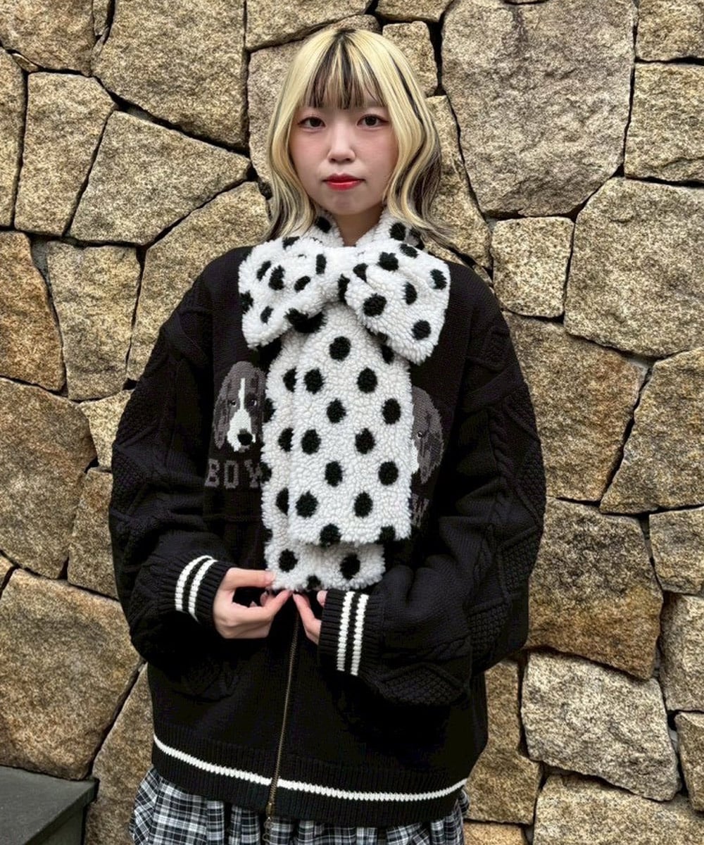 ラ*ス様 PELLICULE ribbon muffler knit セール】リボンニットマフラー