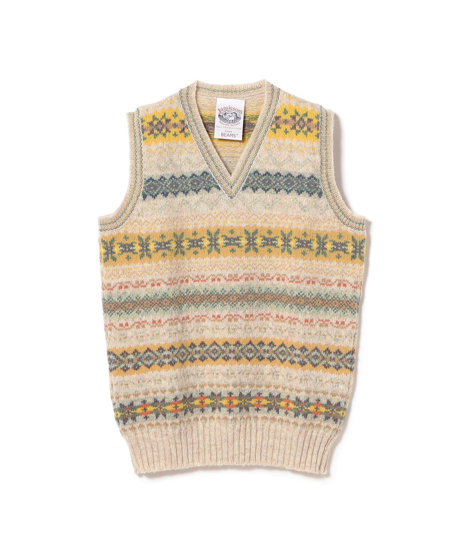 BEAMS MEN｜JAMIESON`S / 別注 Fairsile V-Neck Knit Vest | Rakuten
