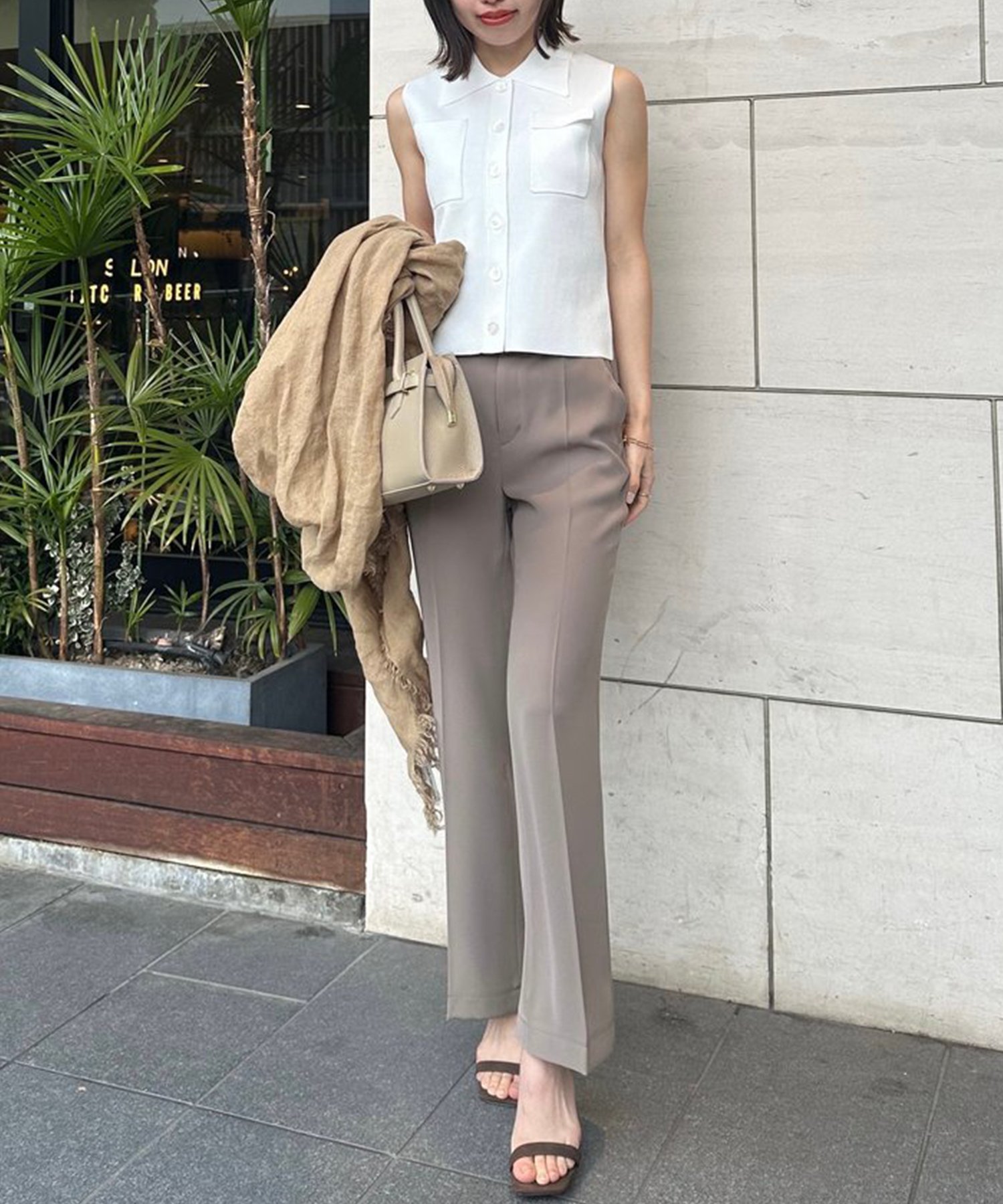 anuans｜スリムフィットセミフレアパンツ | Rakuten Fashion(楽天