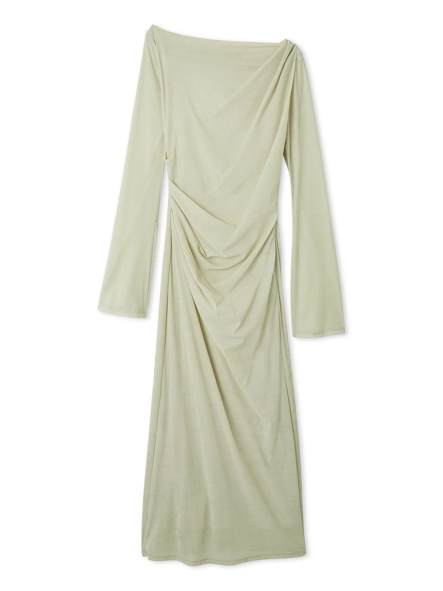 SNIDEL｜フロッキーベロアドレープドレス | Rakuten Fashion(楽天