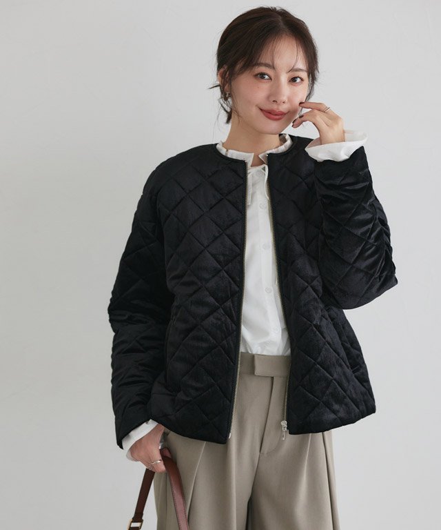 Pierrot｜ベロアキルティングブルゾン | Rakuten Fashion(楽天