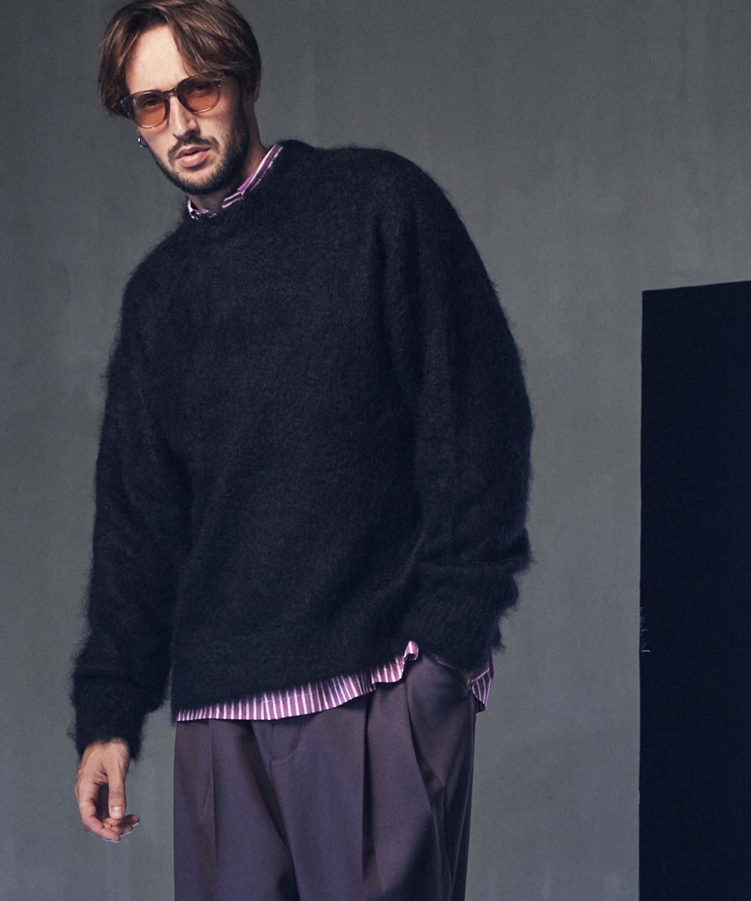 MAISON SPECIAL｜IGEA Super Brushed Kid-Mohair Prime-Over Crew Neck