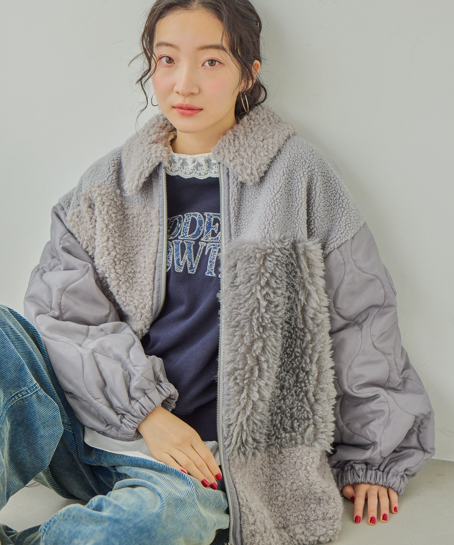 niko and ｜パッチワークボアブルゾン | Rakuten Fashion(楽天