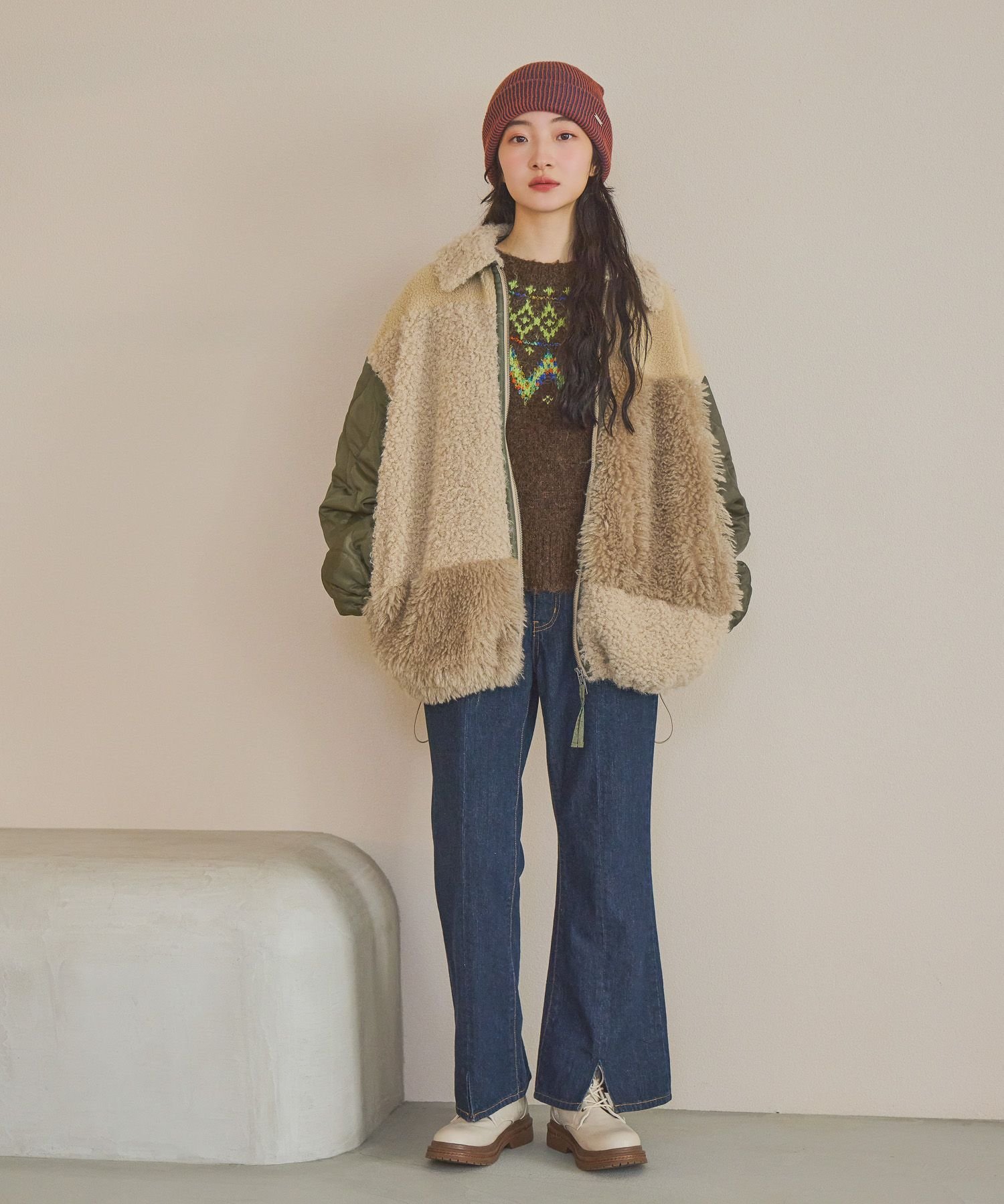 niko and ｜パッチワークボアブルゾン | Rakuten Fashion(楽天