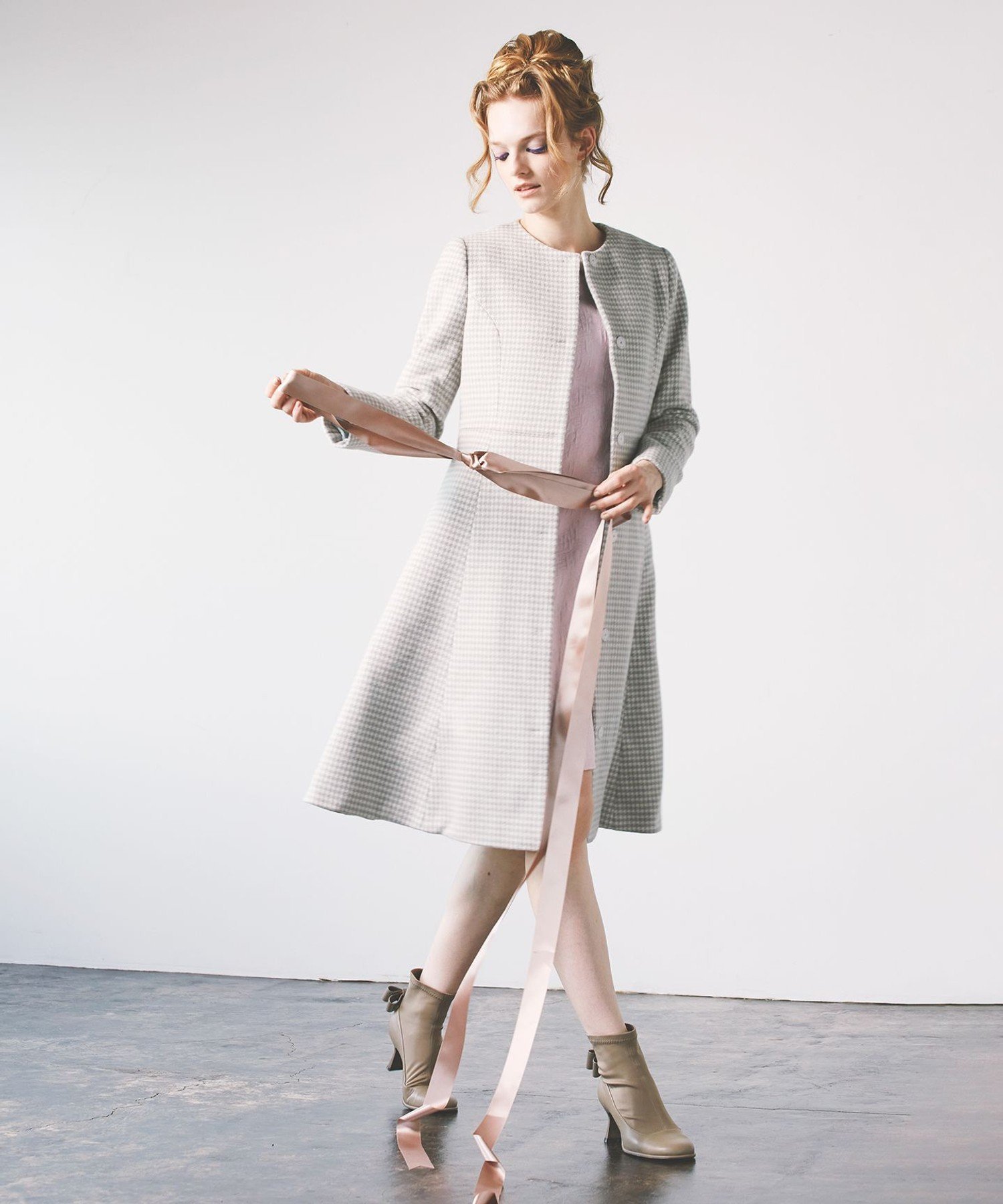 シャーリーテンプル 千鳥Aラインコート 150160 シャーリーテンプル