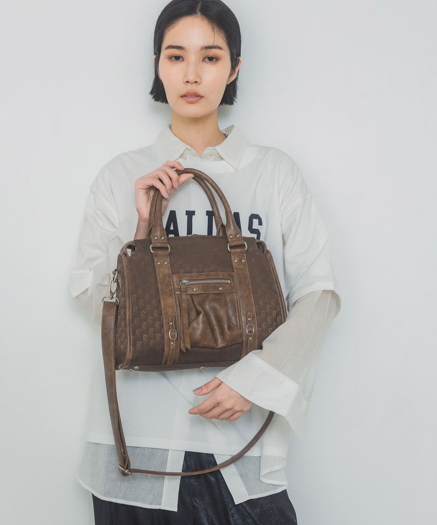 JEANASIS｜アンティークフェイクレザーボストン | Rakuten Fashion