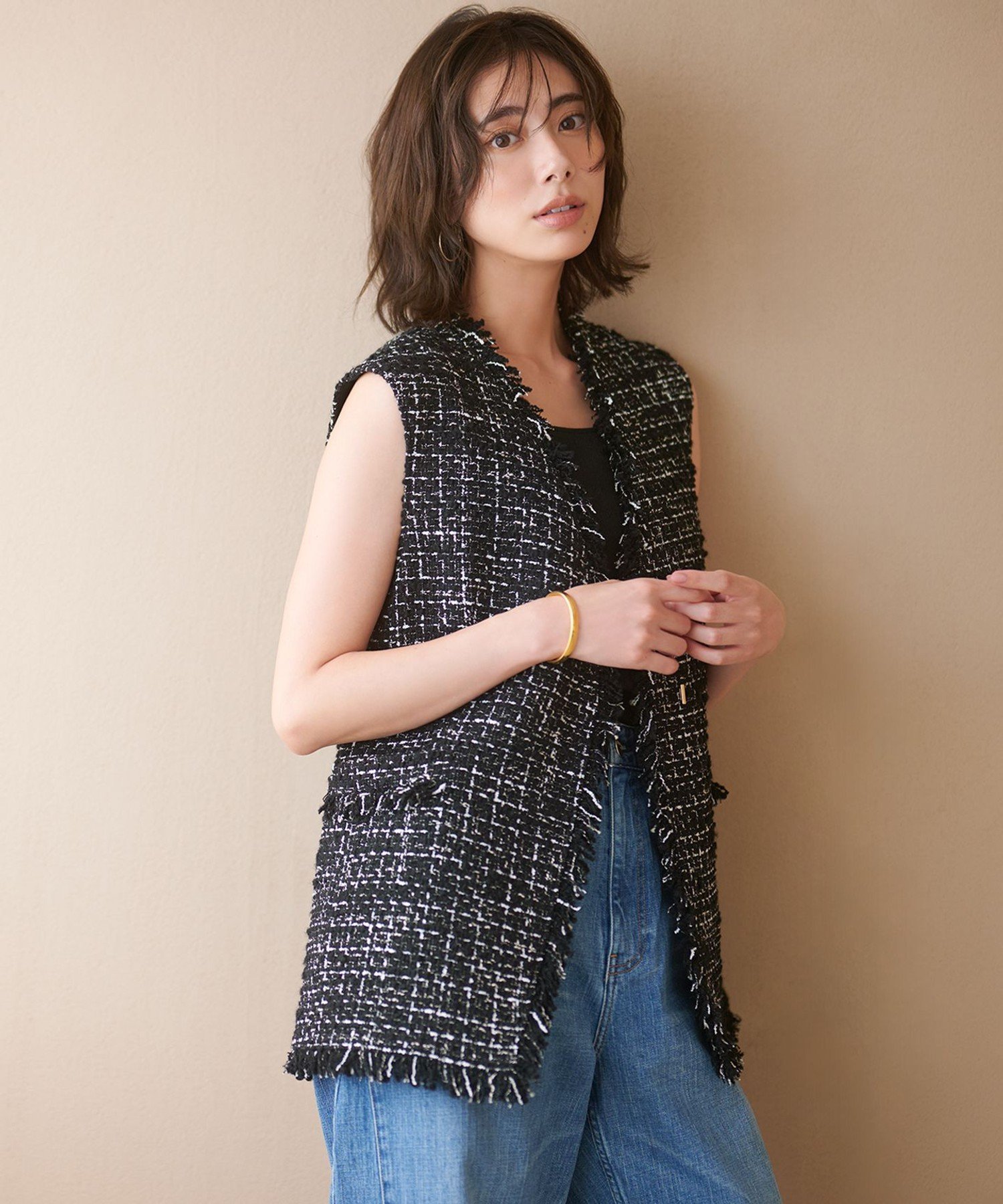 23区｜【GLOW10月号掲載】GIOLICA オータム ツイード ジレ | Rakuten