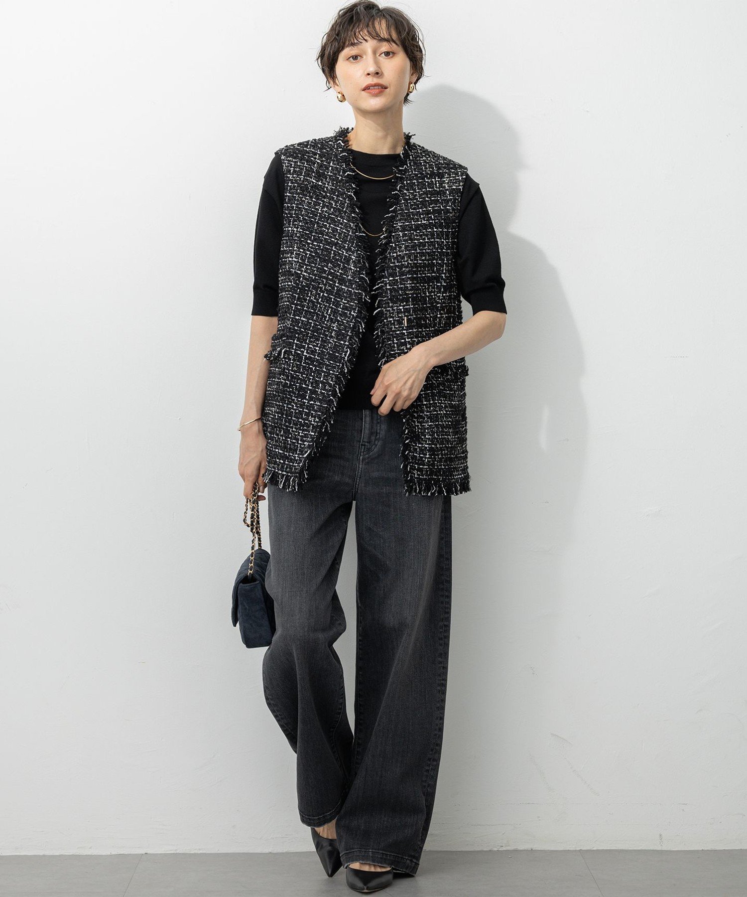 23区｜【GLOW10月号掲載】GIOLICA オータム ツイード ジレ | Rakuten