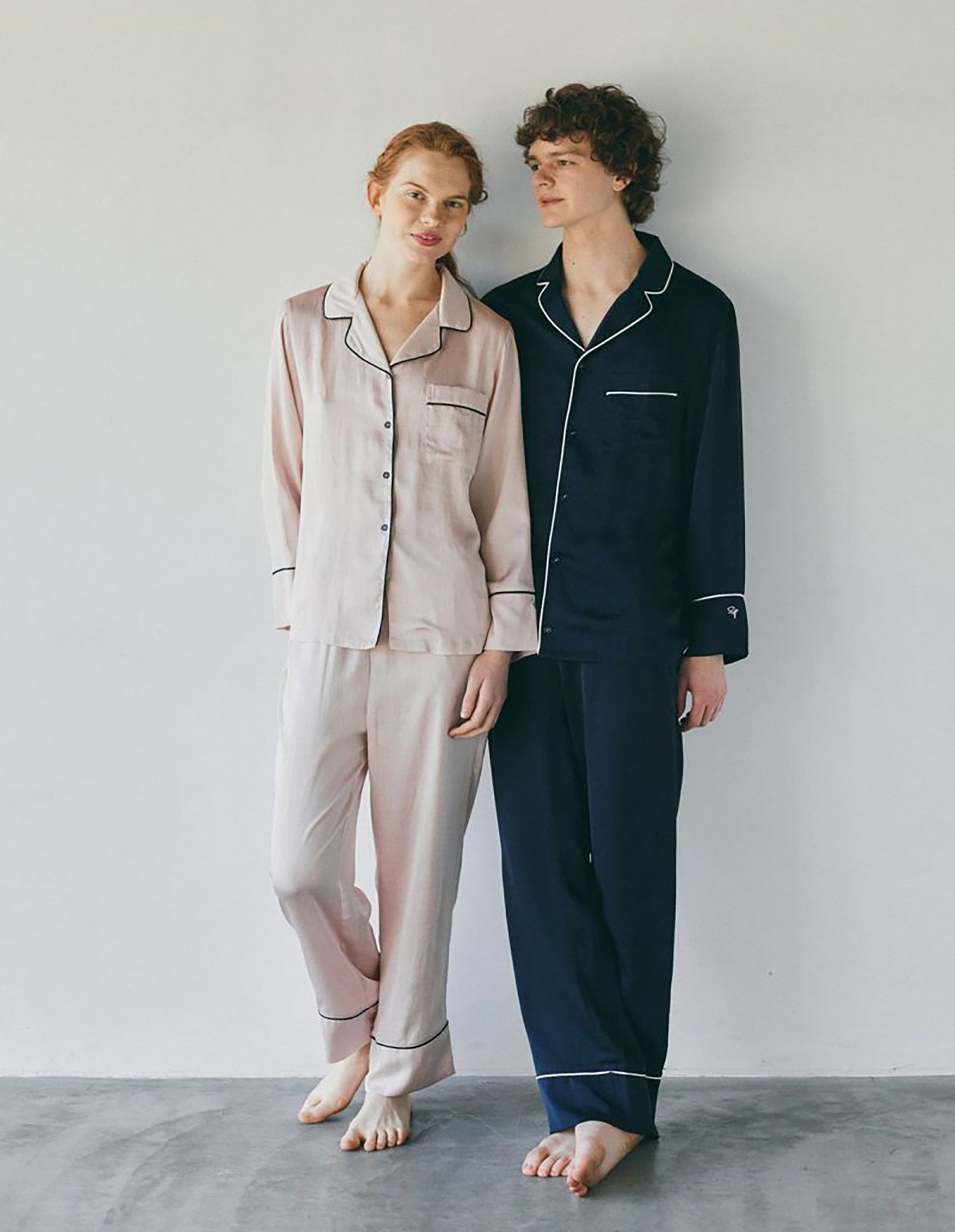 SLEEPY SLEEPY｜ヴィンテージサテンパジャマ長袖&ロングパンツ/セット