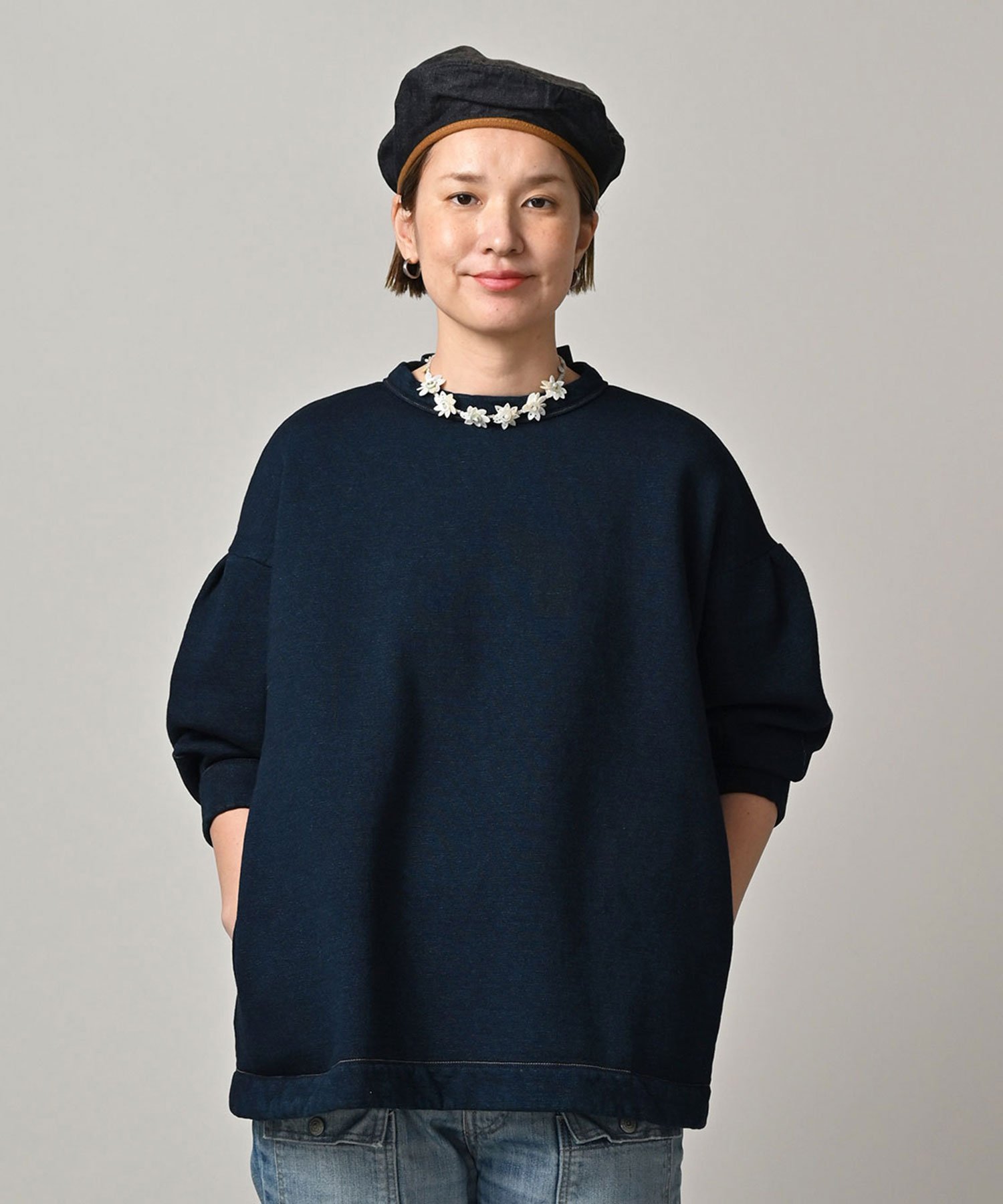 45R｜裏毛のチュニック(インディゴ) | Rakuten Fashion(楽天