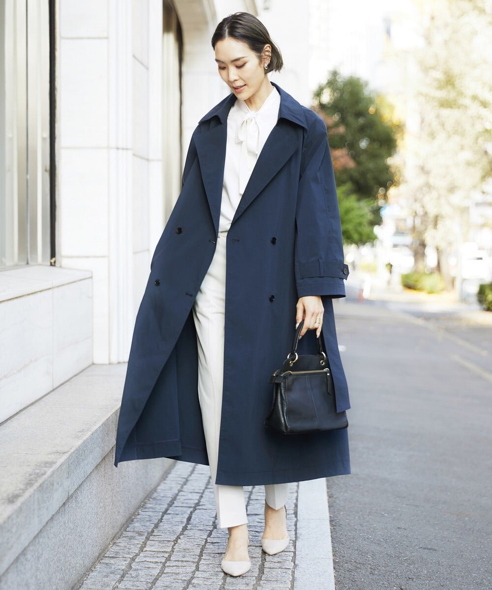 Maison de CINQ｜[小さいサイズ]ストレッチソフトロングトレンチコート