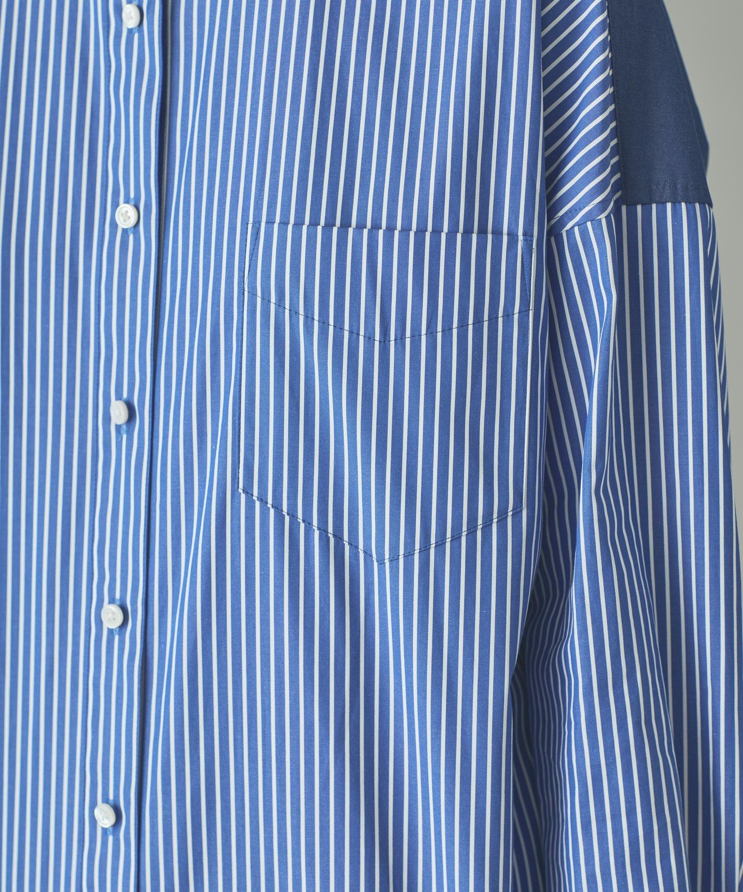 Curensology/&RCビッグシャツ/ブルーストライプ Curensology（カレンソロジー） ブラウス シャツ /「＆RC」ビッグ