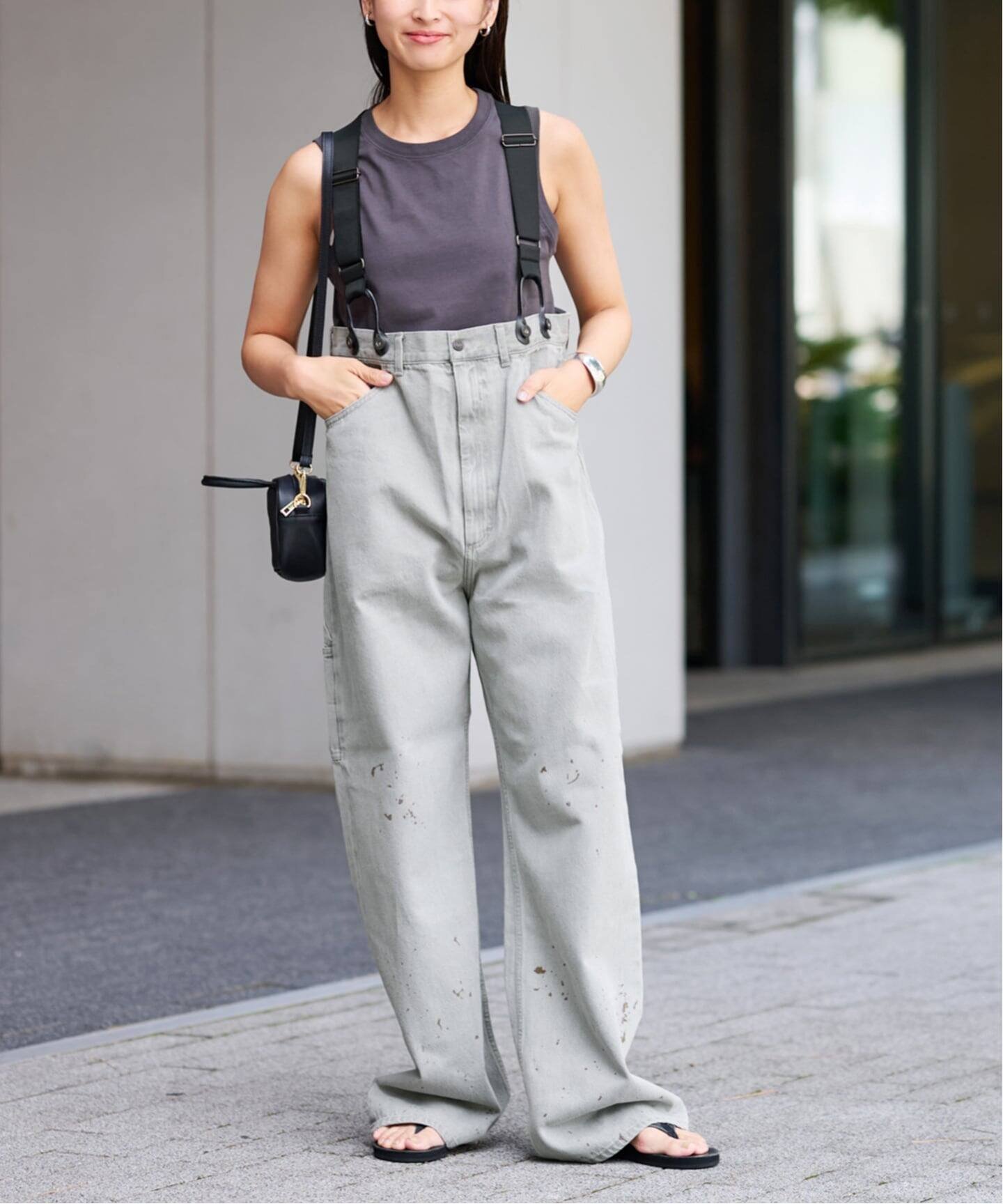 FRAMeWORK｜PAYDAY /ペイデイ サスペンダー付きペイント加工デニム