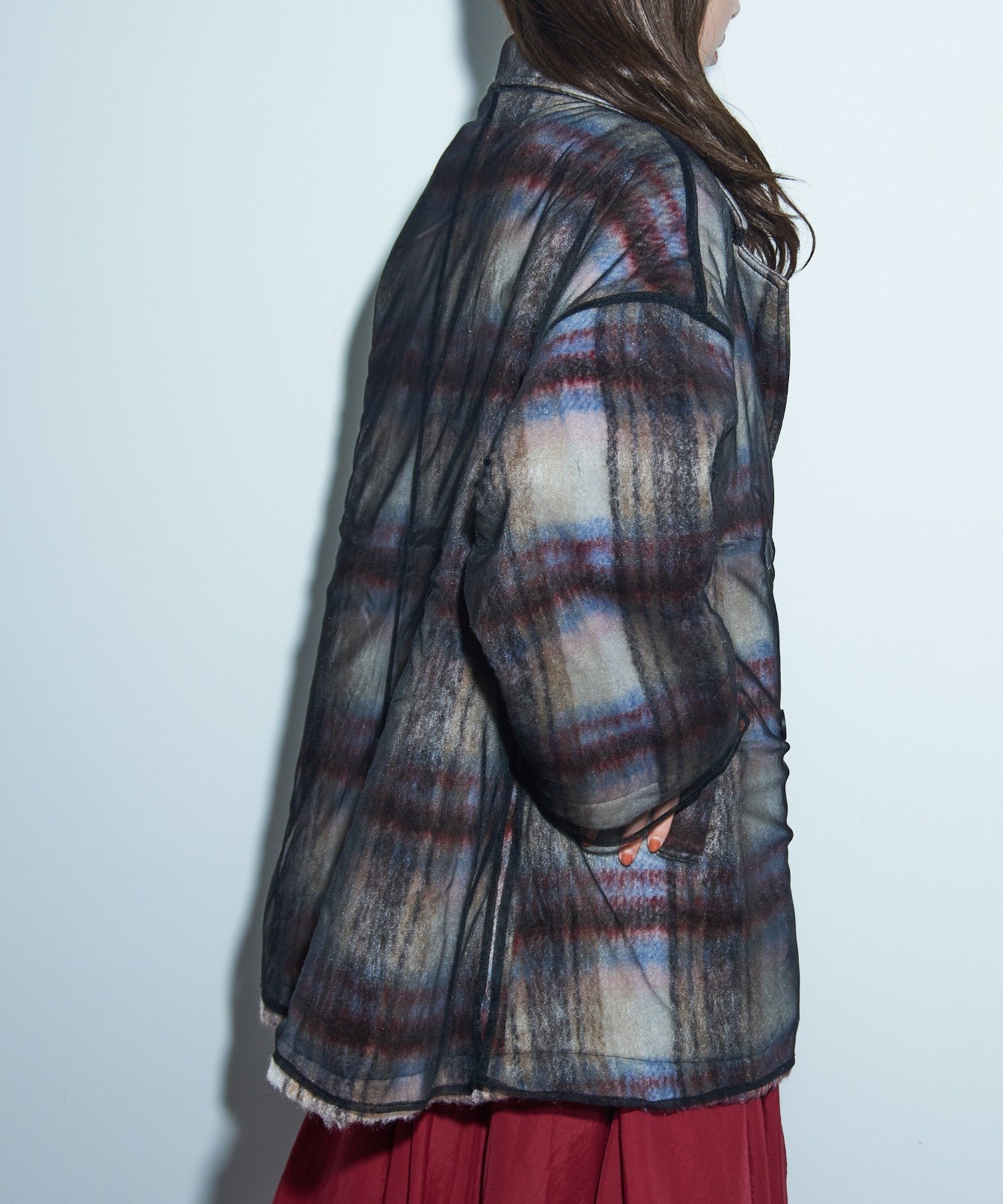 SETUP7｜MAISON BREEZE reveur/シャギーチェックチュールレイヤード