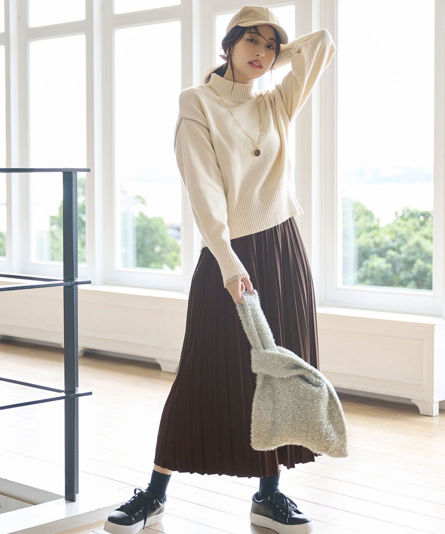 ANY SIS｜【洗える・2SET】ボリューム ニット × スエードライク