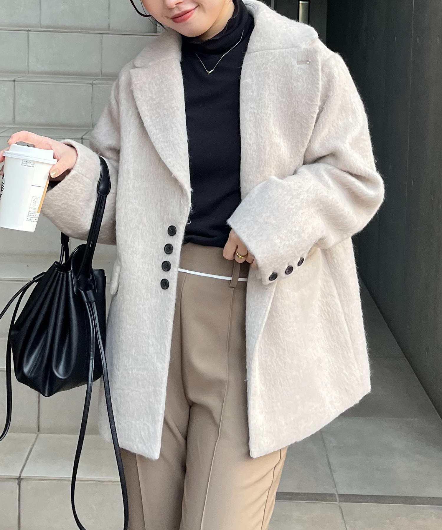 CAPRICIEUX LE'MAGE｜【サイズ展開あり】シャギーウールコート