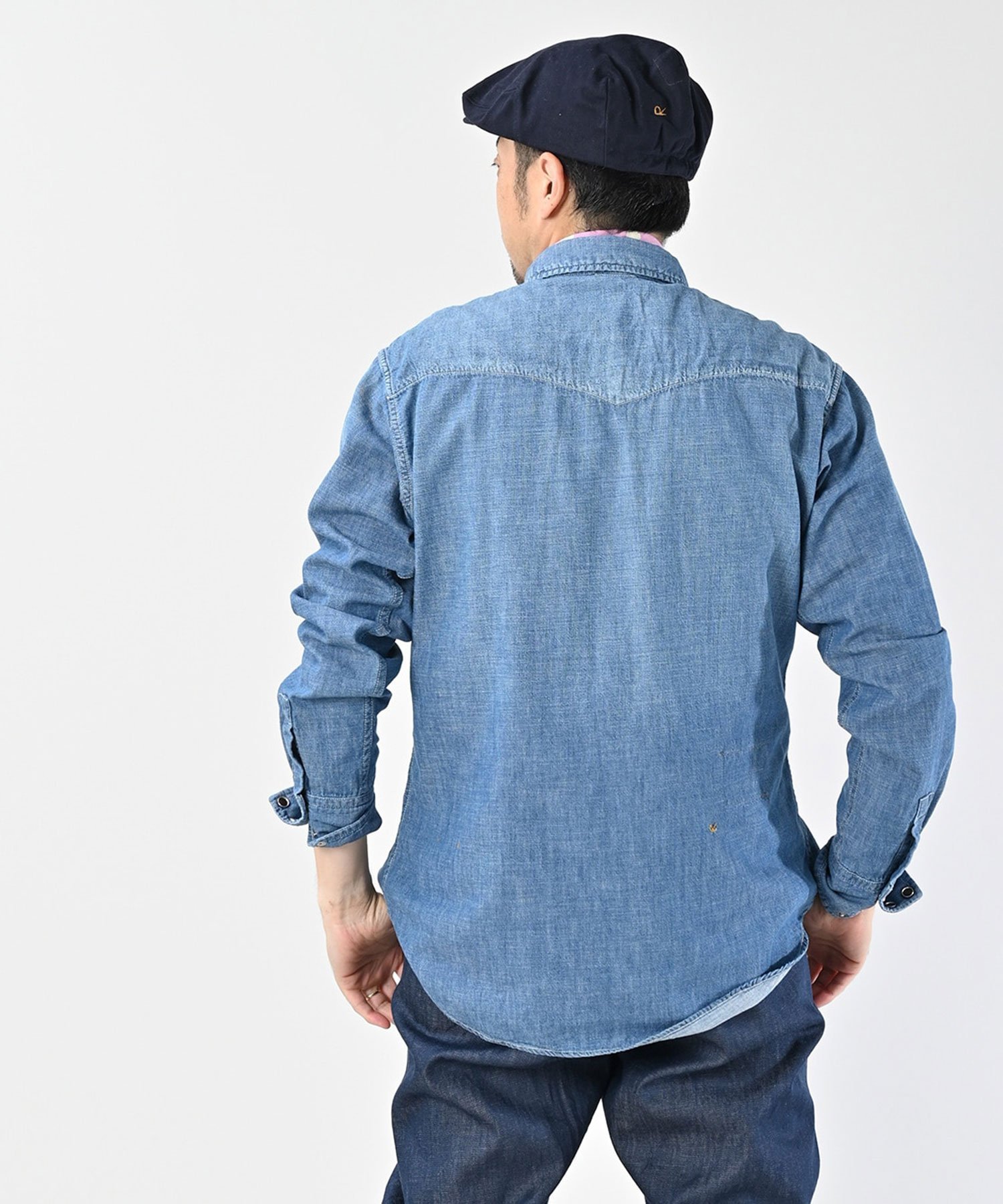 45R｜瑠璃ダンガリーデニムの908イースタンシャツ(加工) | Rakuten