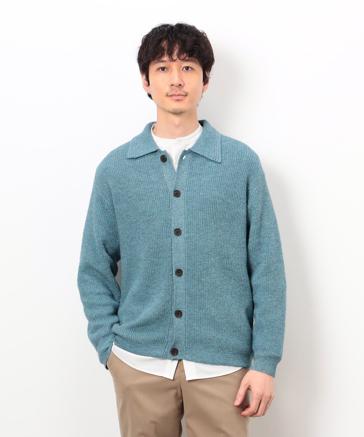 COMME CA ISM｜エアリーメランジニット シャツカーディガン | Rakuten