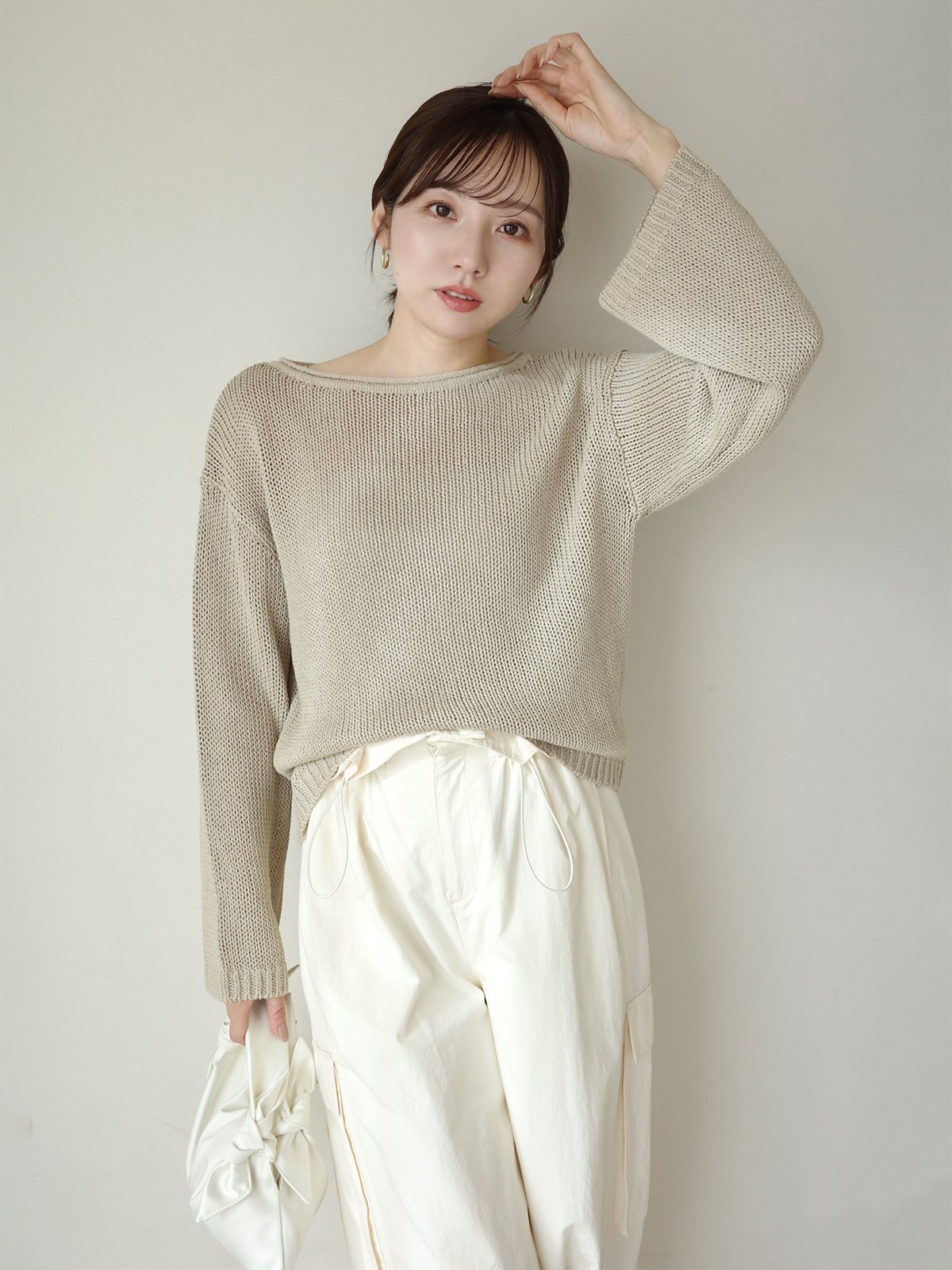 anuans｜ペーパーヤーンニットプルオーバー | Rakuten Fashion(楽天