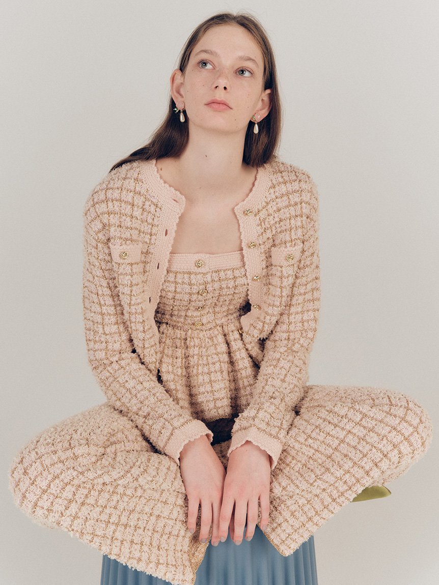 LILY BROWN｜ツイードニットカーディガン | Rakuten Fashion(楽天