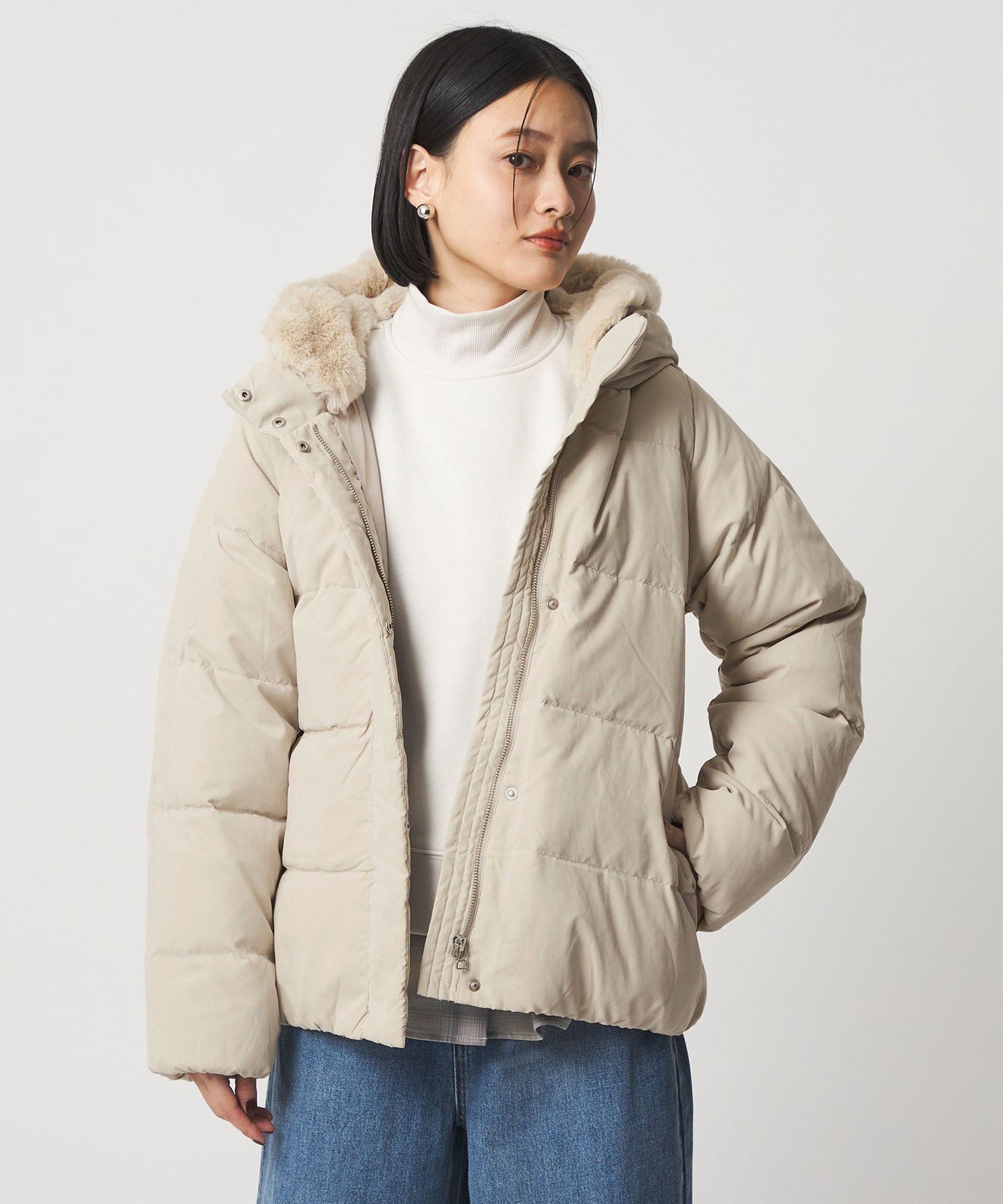 UNITED ARROWS LTD. OUTLET｜フェイクファーフード ダウンジャケット