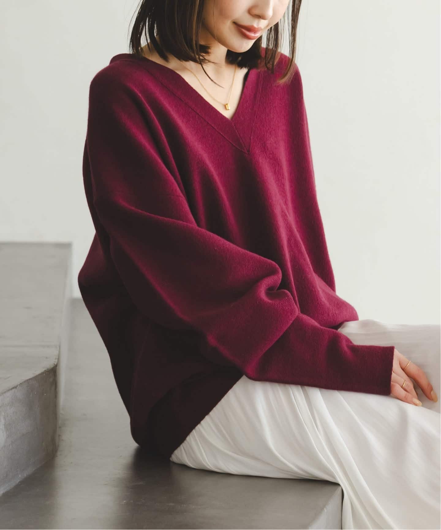 NOBLE｜《追加》カシミヤMIXスムースVプルオーバー2 | Rakuten Fashion