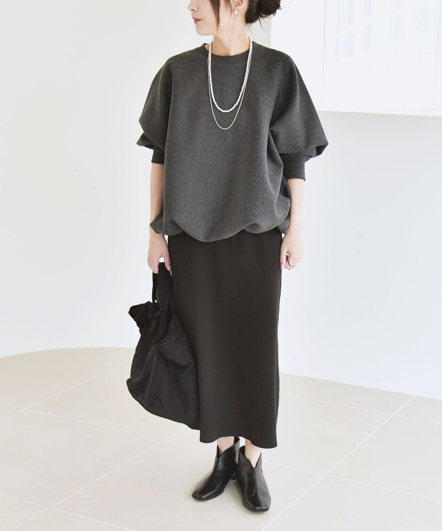 タイムセール♡新品✨quarancielポンチドロストルーズプルオーバー quaranciel:〈洗濯機可能〉ポンチ ドロスト ルーズ プルオーバー