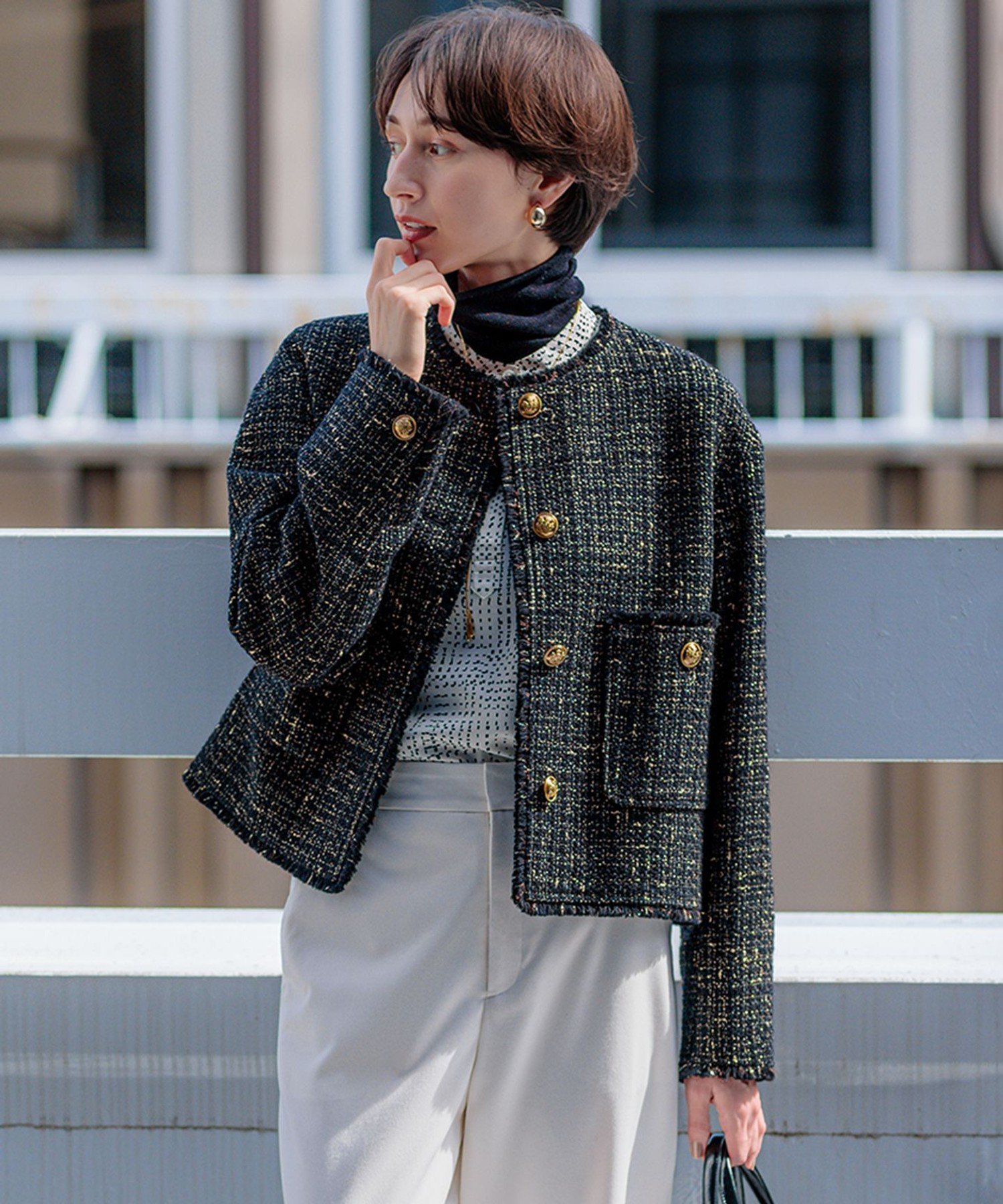 23区｜【滝沢眞規子さん着用】GIOLICA ボタン ツイード ジャケット