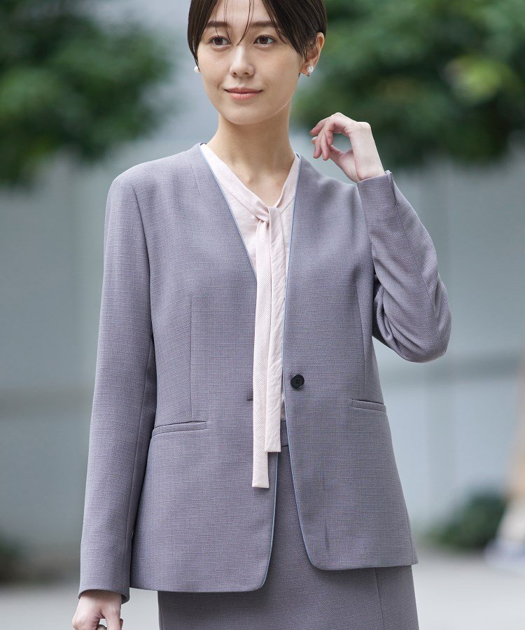 INDIVI｜【洗える/スーツ】ノーカラージャケット | Rakuten Fashion