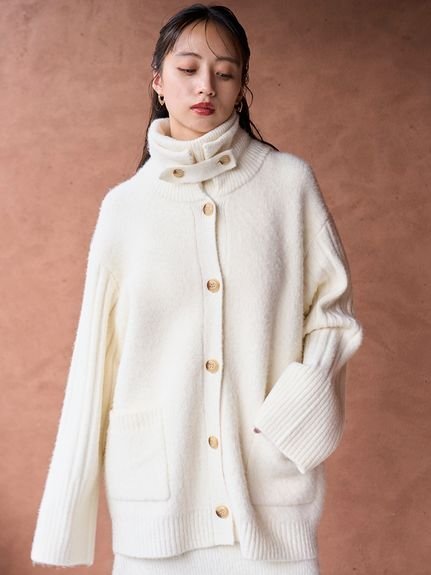 SNIDEL｜ステンカラーニットジャケットカーディガン | Rakuten Fashion