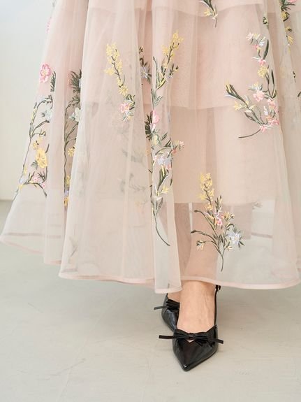 SNIDEL｜エンブロイダリーチュールドレス【カンヘウォン着用