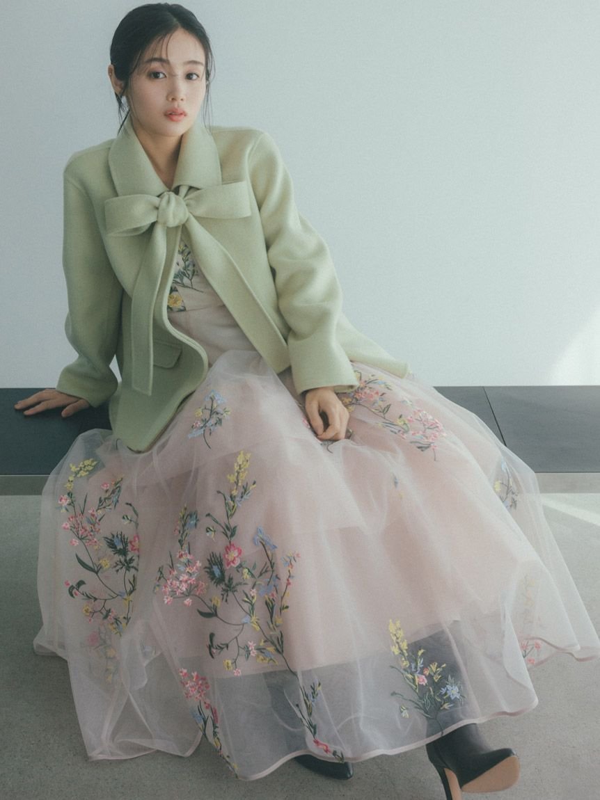 SNIDEL｜エンブロイダリーチュールドレス【カンヘウォン着用