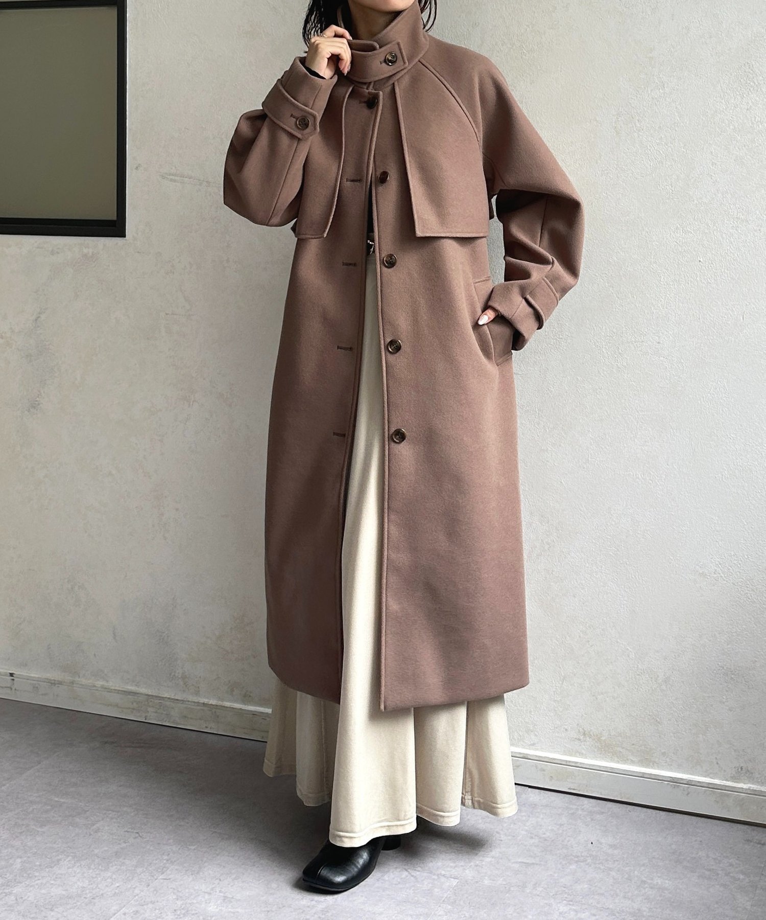 Thevon.｜スタンドカラーロングコート | Rakuten Fashion(楽天