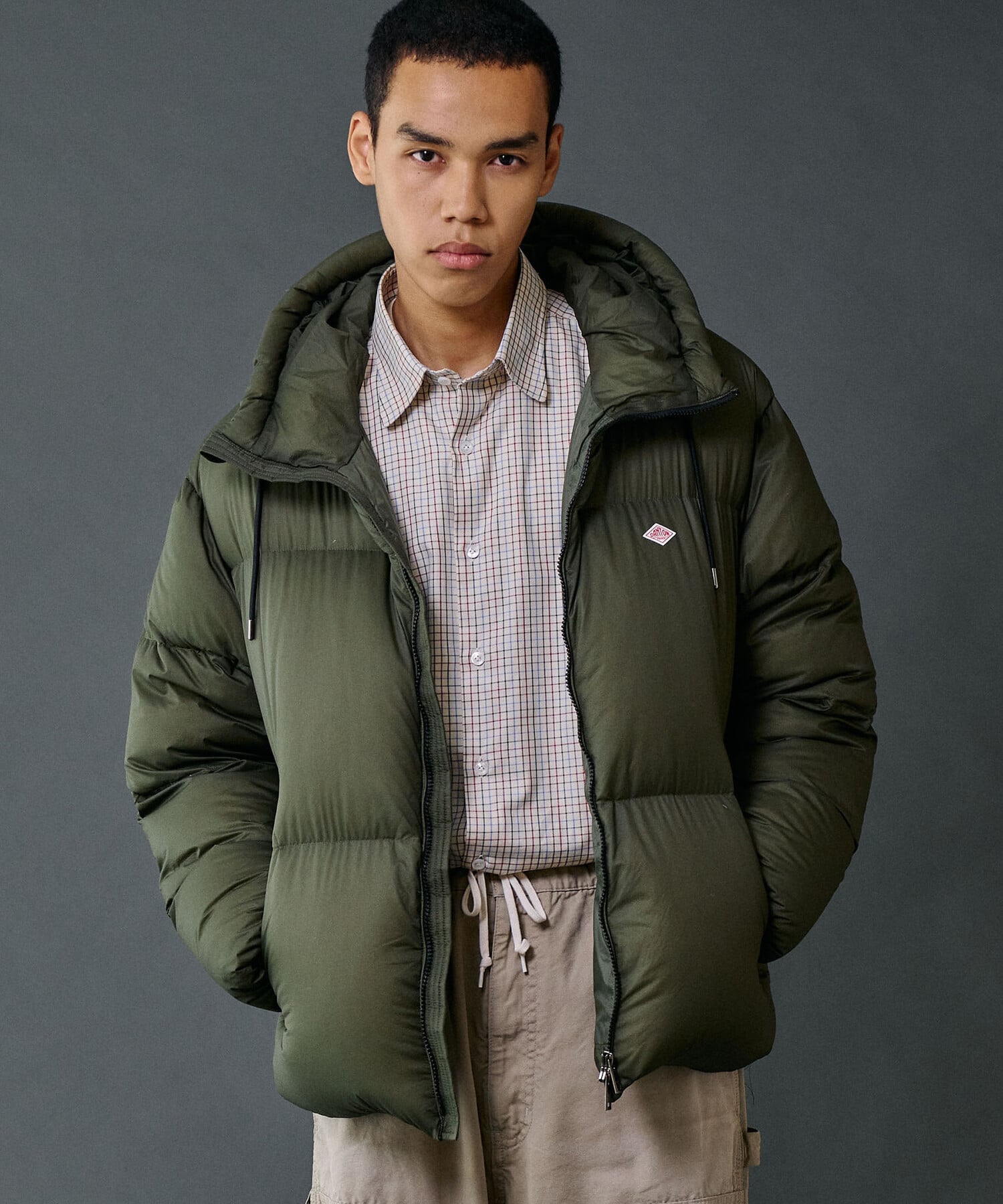 Bshop｜DANTON | ナイロンリップストップ ダウンフードジャケット MEN