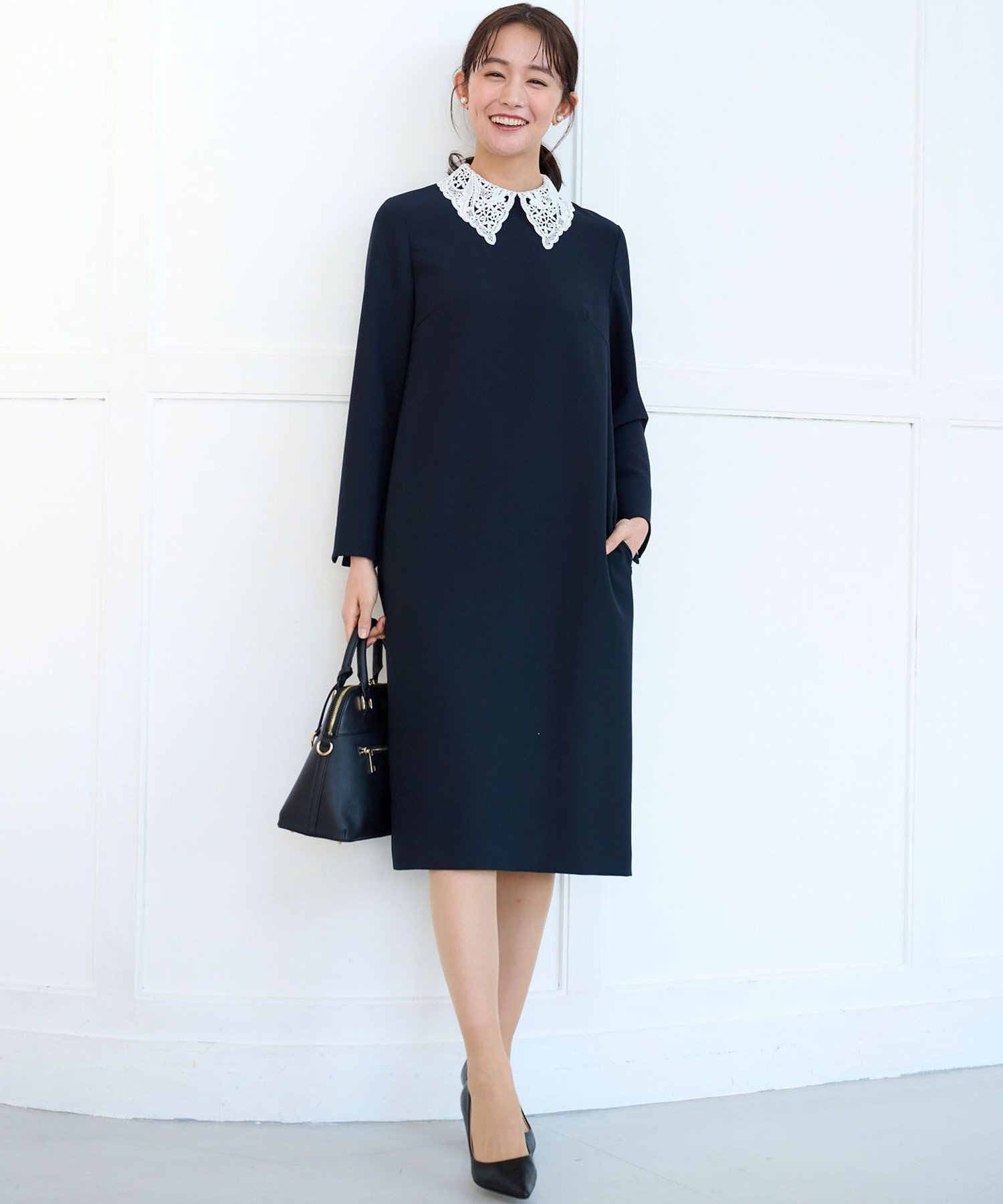 組曲｜【KUMIKYOKU NAVY】コンフォータブルドレープ レース襟