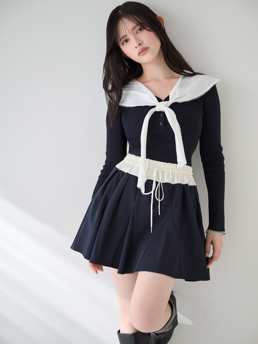 SNIDEL｜Sustainableスカーフブラウスドッキングプルオーバー