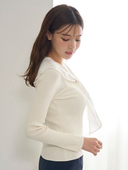 SNIDEL｜Sustainableスカーフブラウスドッキングプルオーバー