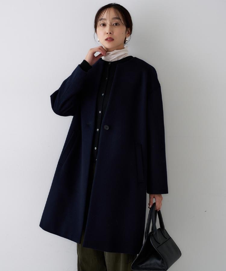 UNTITLED｜【ゆったり/軽やか】カシミヤ混ノーカラーコート | Rakuten