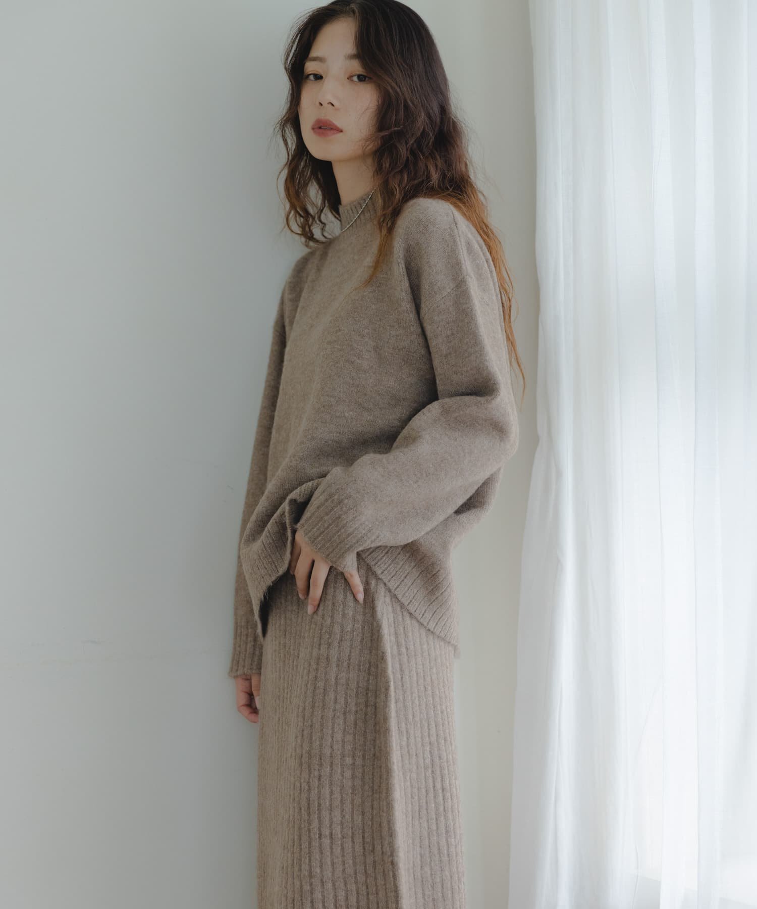 Sonny Label｜『WEB限定』モックネックニット×スカートセットアップ