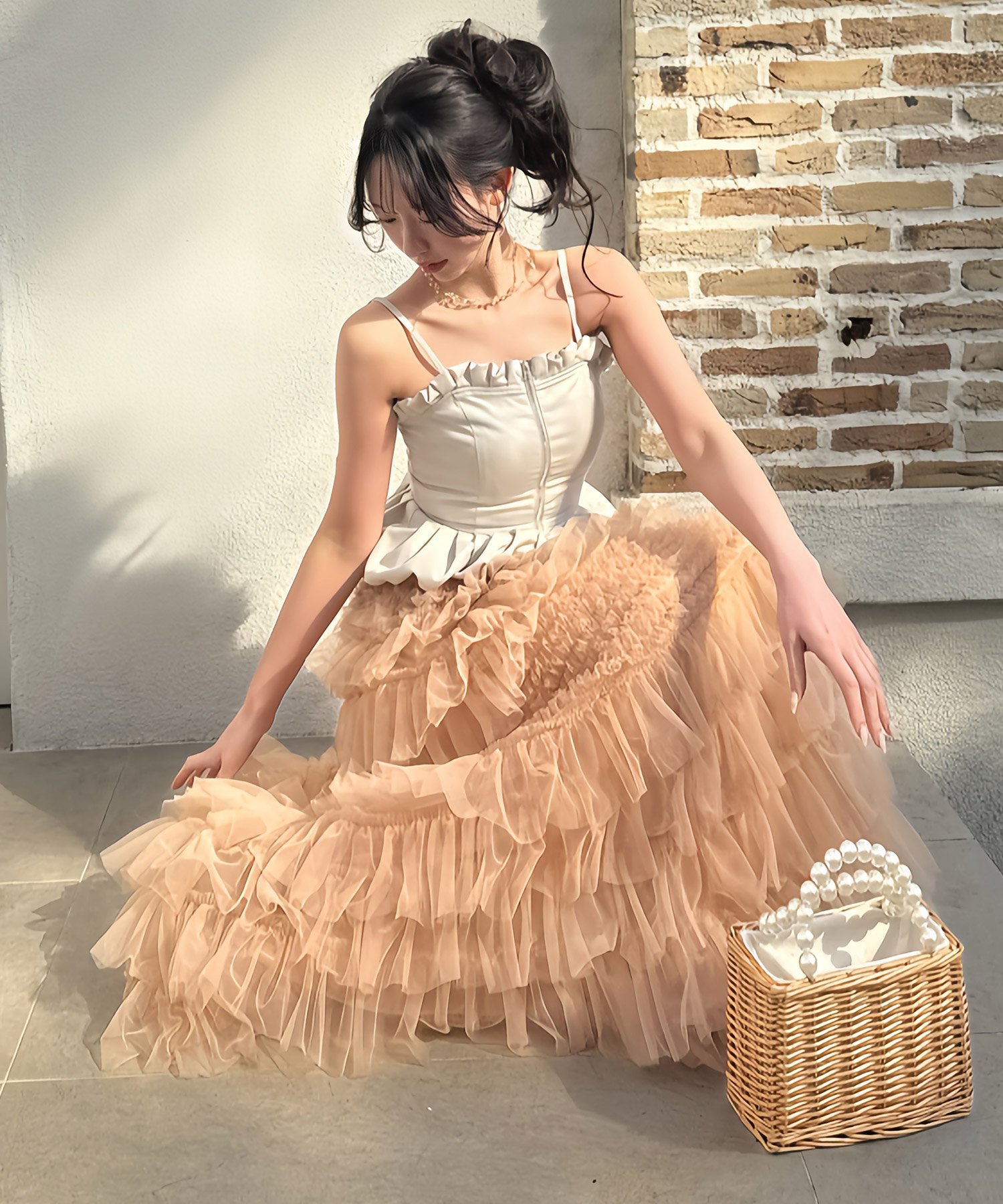 ROYAL PARTY｜チュールティアードマキシスカート | Rakuten Fashion