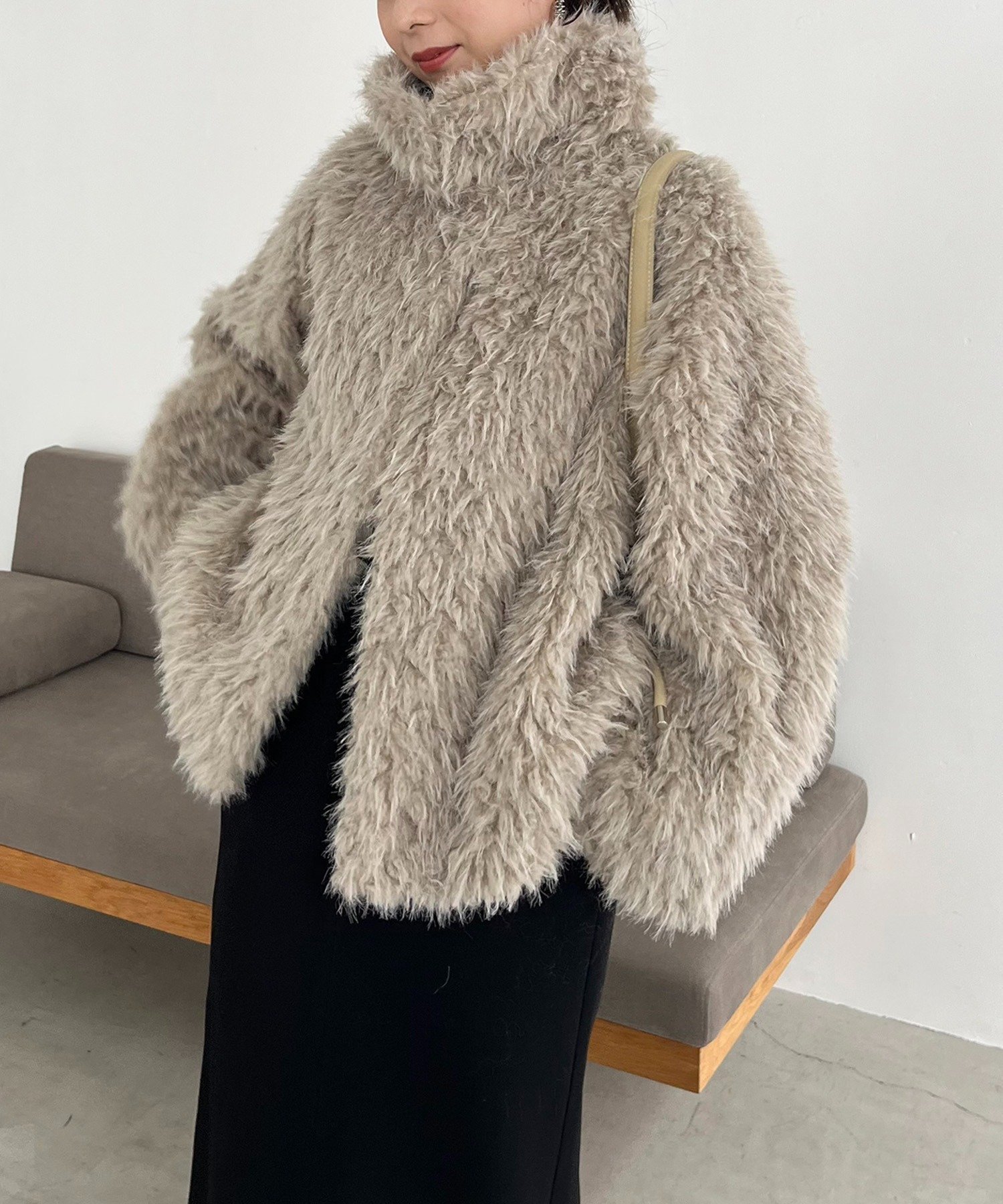 CAPRICIEUX LE'MAGE｜【サイズ展開あり/軽量】MIXファースタンドカラー