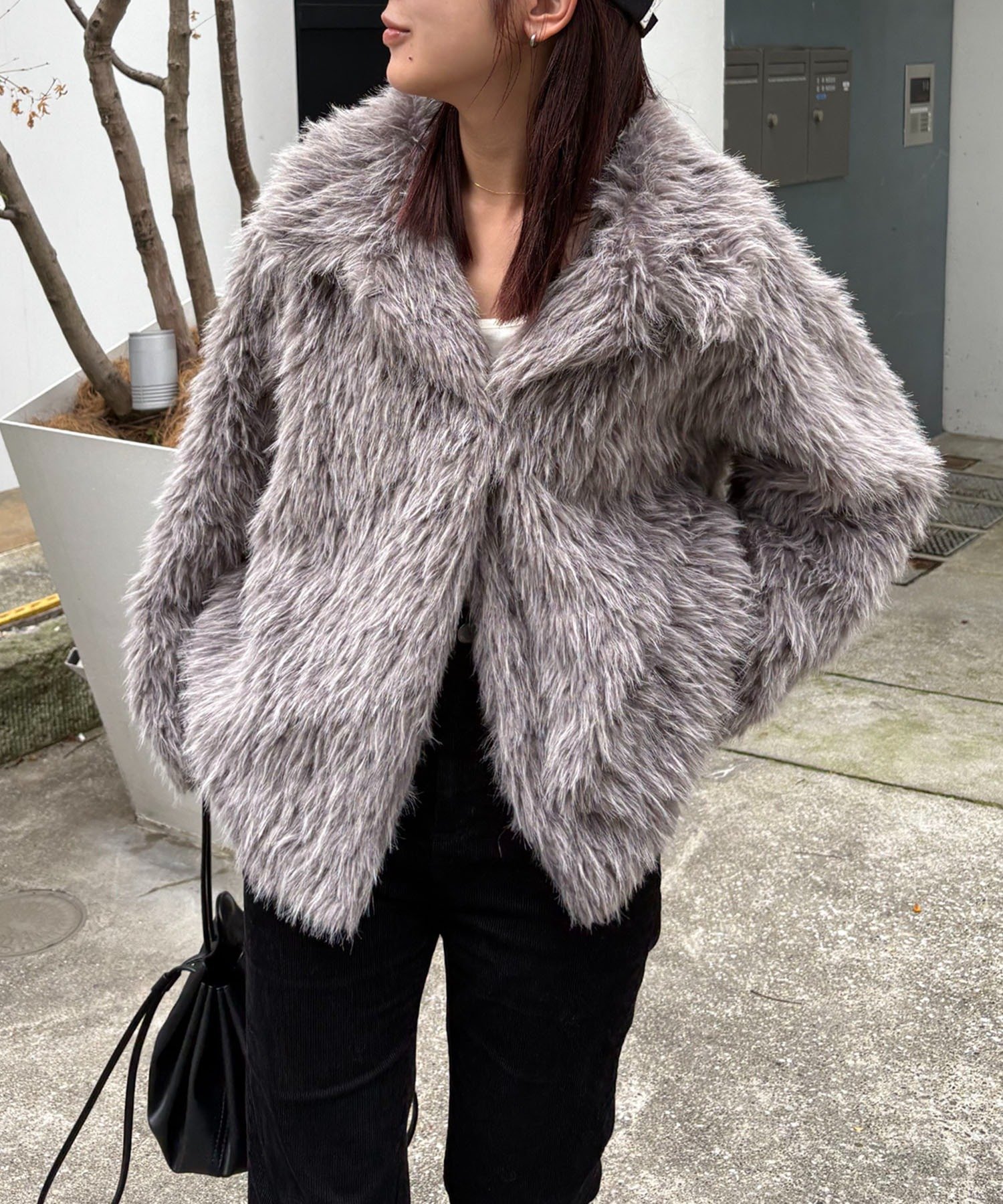 CAPRICIEUX LE'MAGE｜【サイズ展開あり/軽量】MIXファースタンドカラー