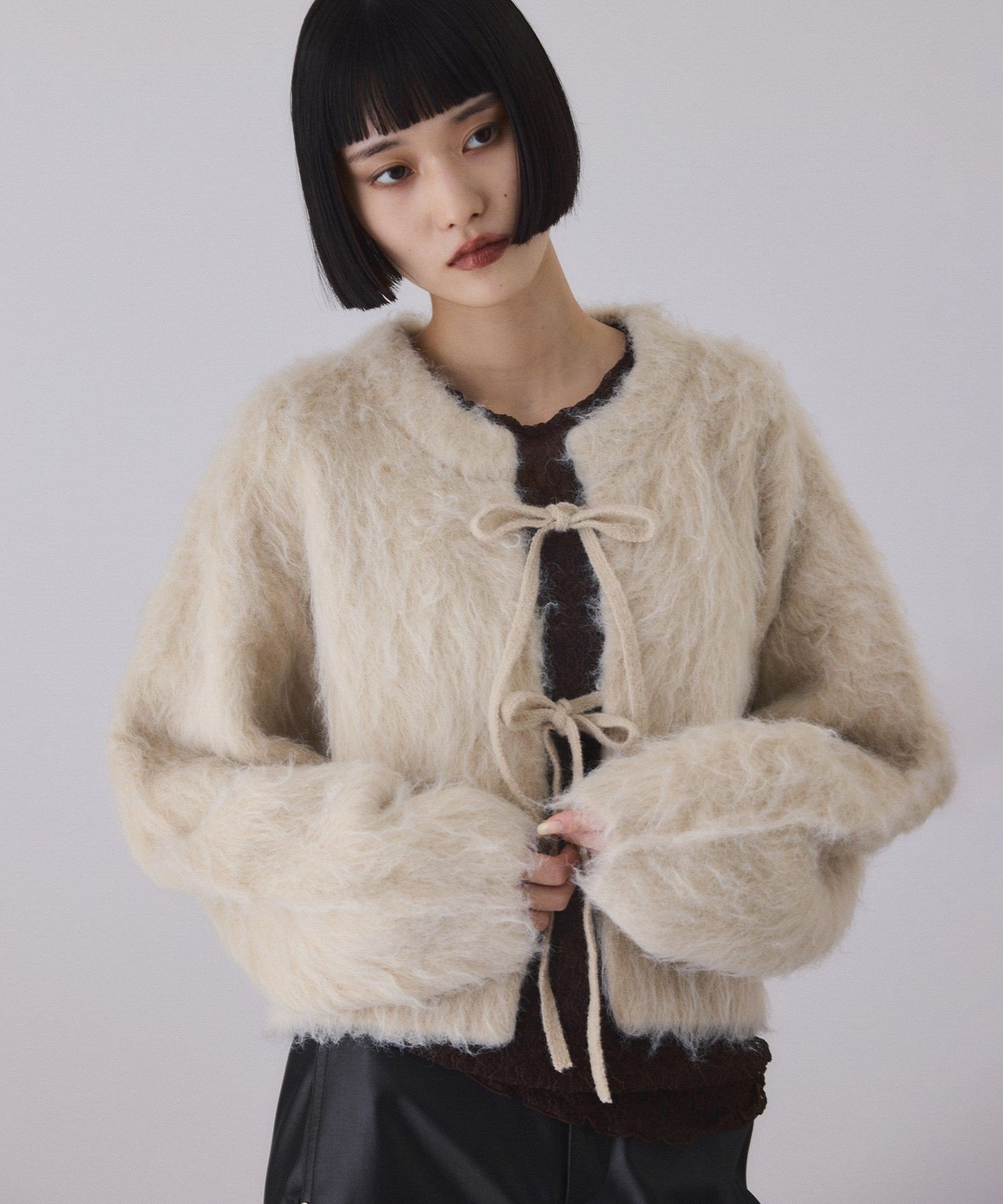 ADAM ET ROPE'｜アルパカフラッフィーカーディガン | Rakuten Fashion