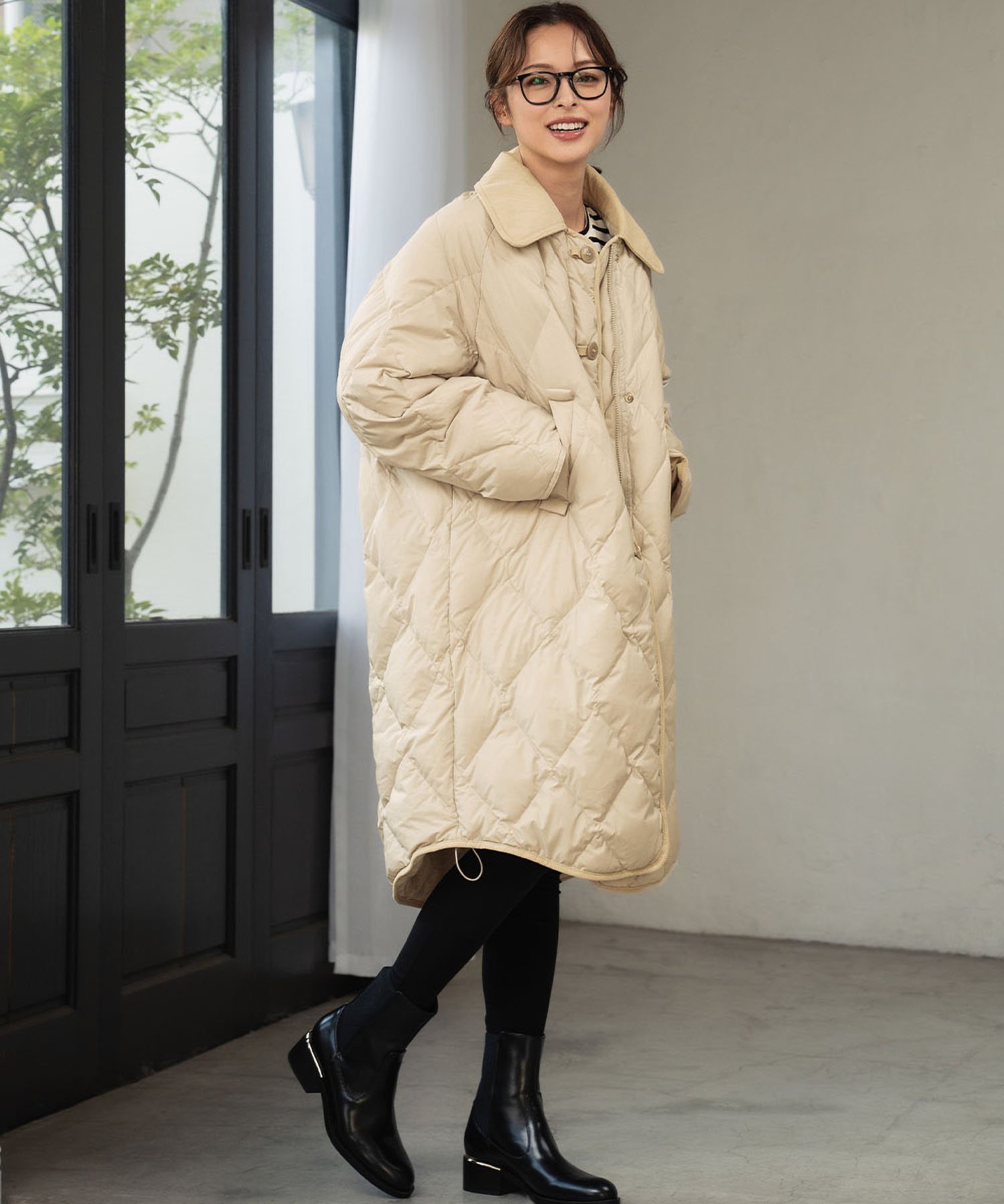 RIVER FIELD & Co.｜【高品質ダウン90%】 ステンカラー キルティング