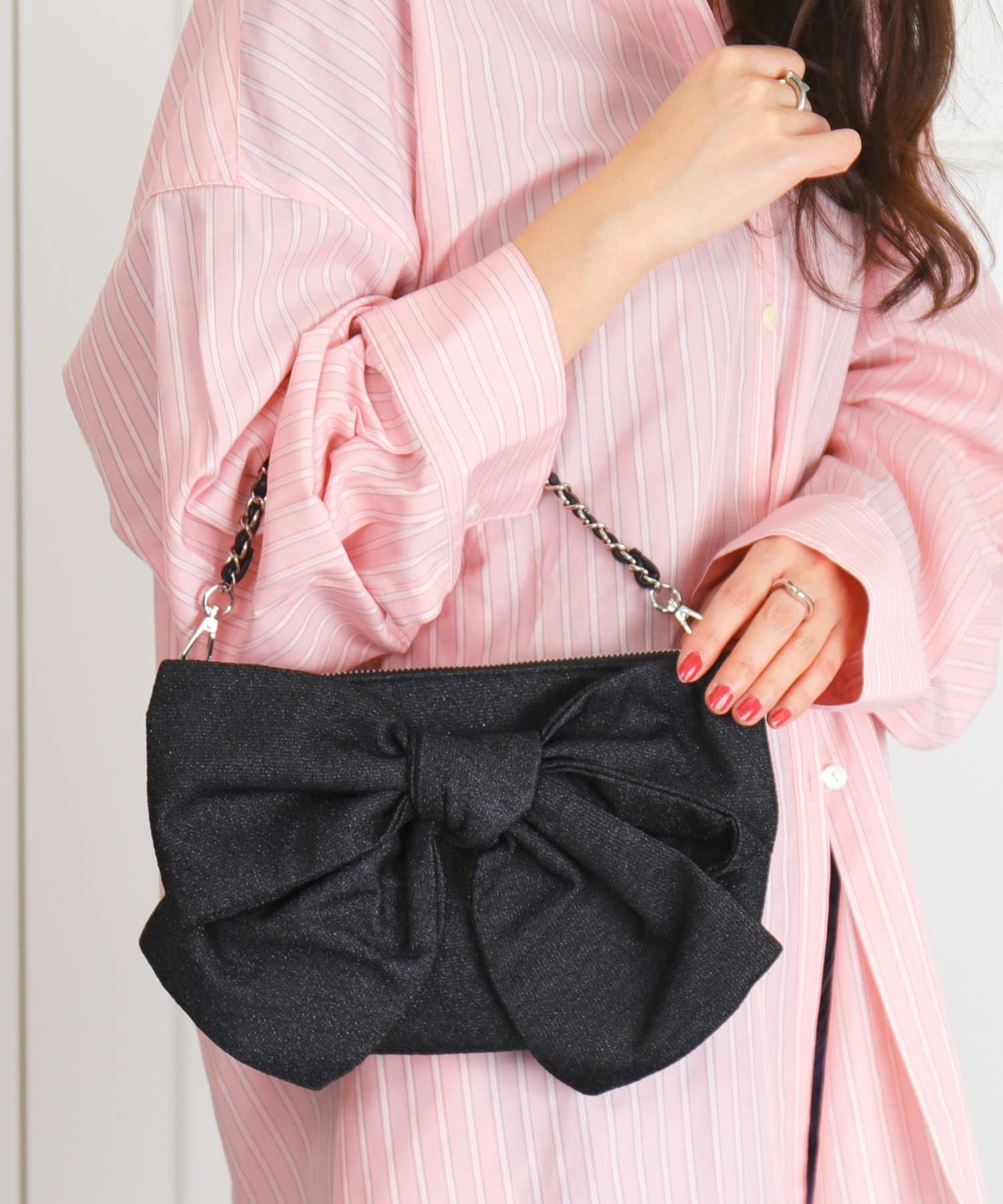 artemis by DIANA｜3WAY ストラップ付ビッグリボンクラッチバッグ