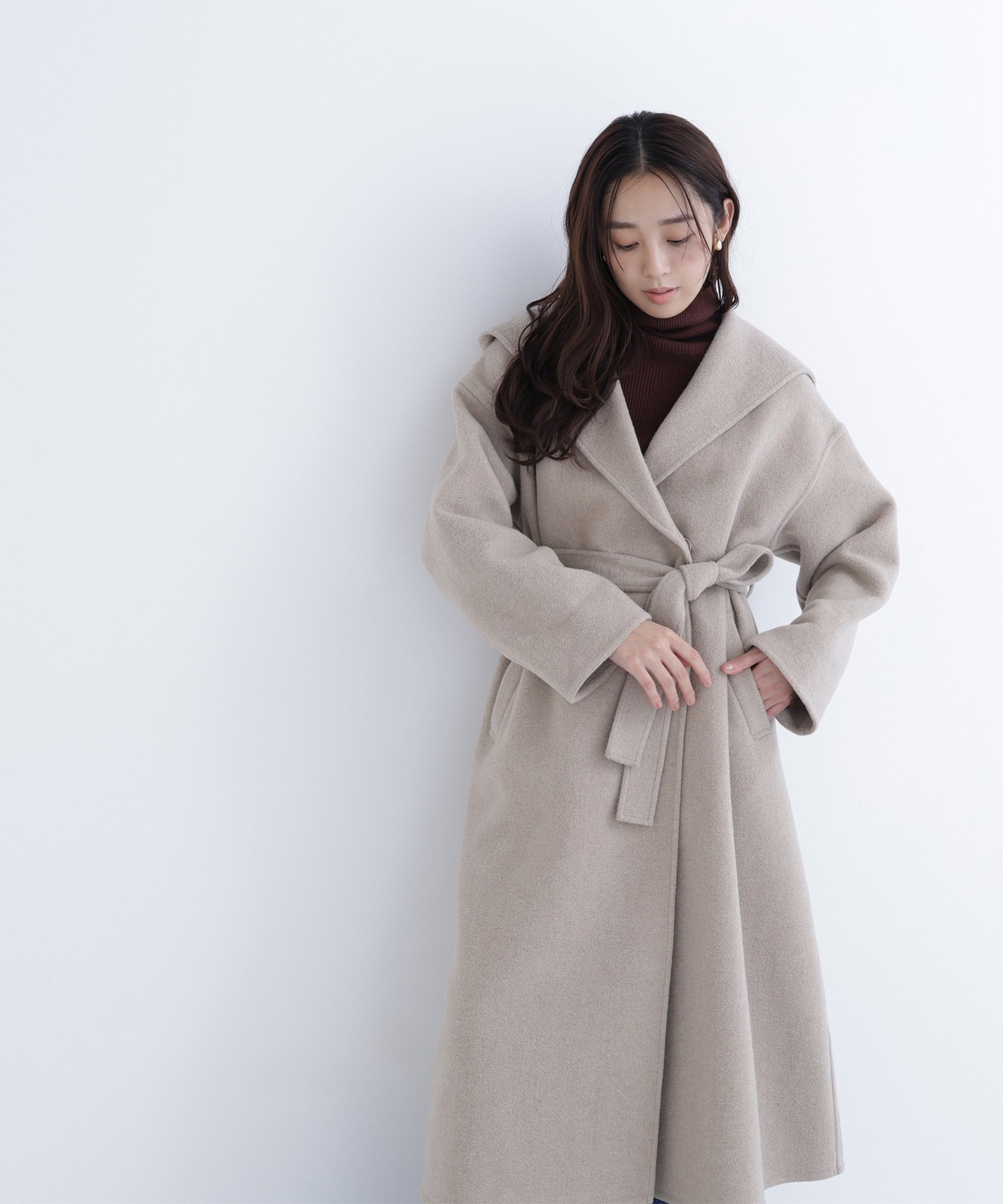 NATURAL BEAUTY BASIC｜フーデッドロングコート | Rakuten Fashion