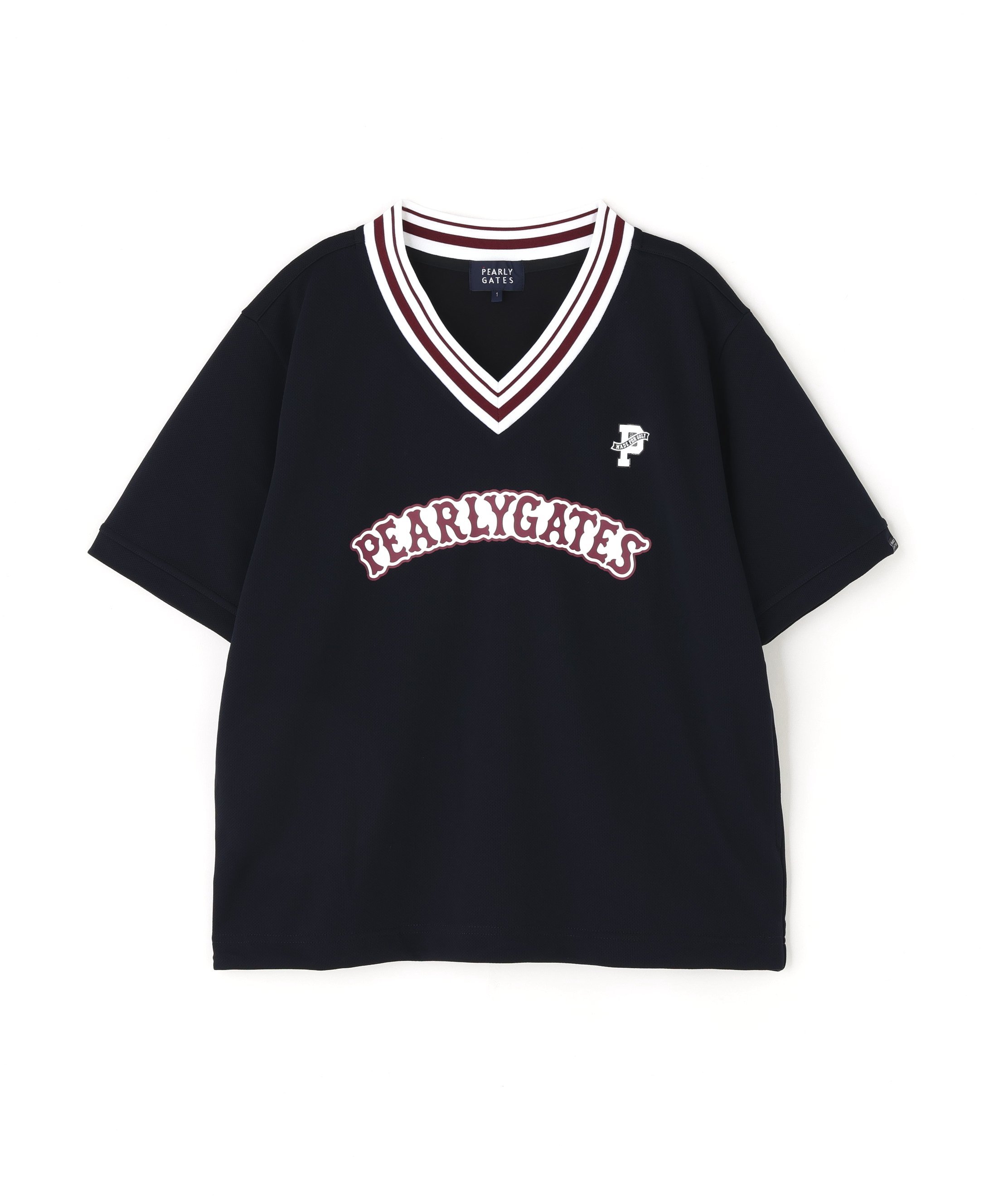 PEARLY GATES｜高通気ダブルフェイス半袖Vネックカットソー | Rakuten