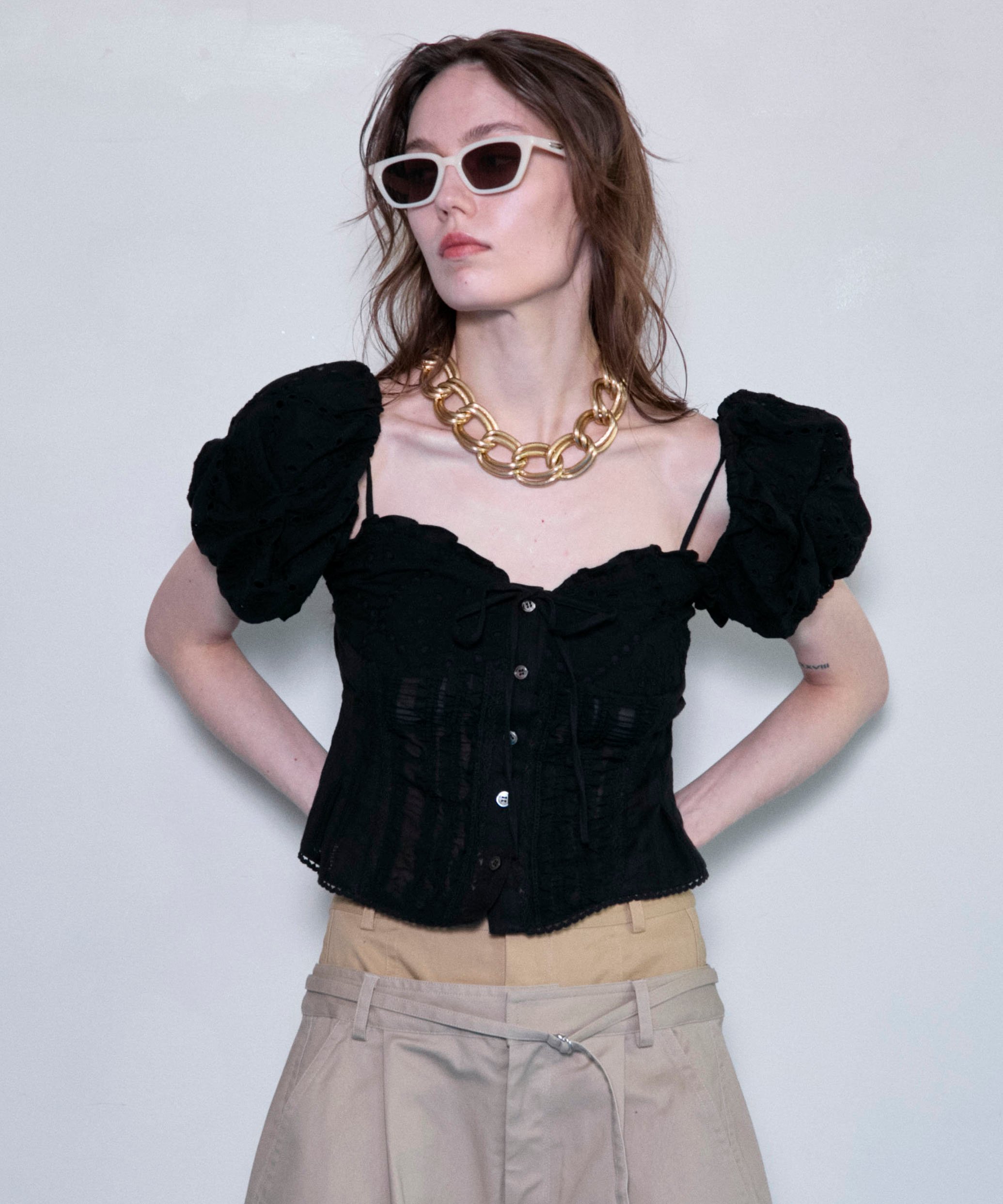 MAISON SPECIAL｜2way Cotton Puff Sleeve Bustier | Rakuten Fashion