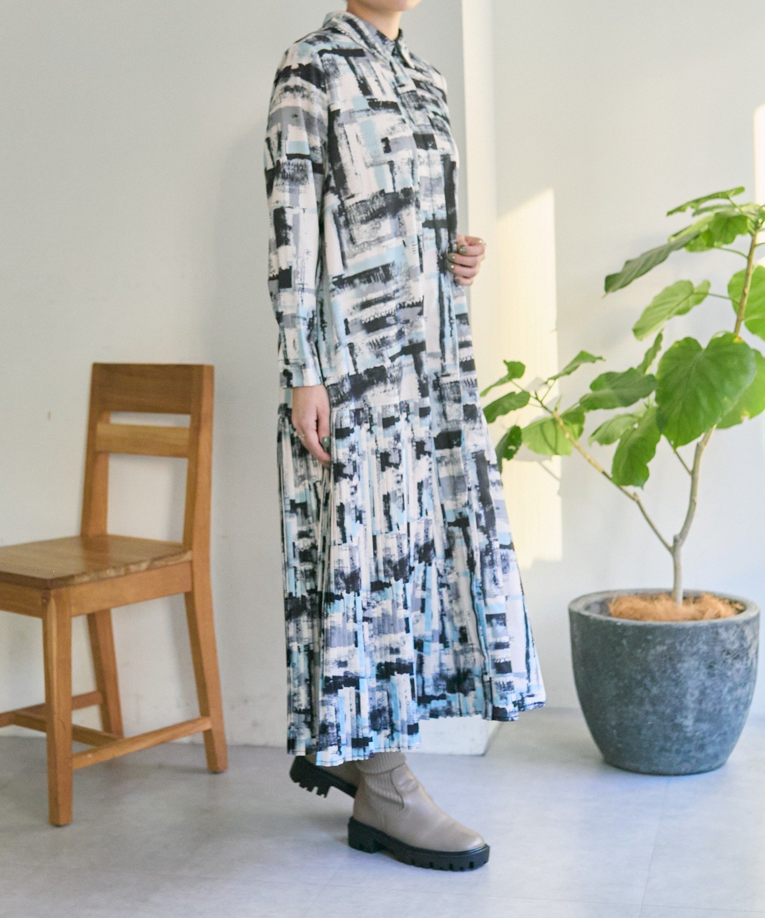 ear PAPILLONNER｜襟付きプリーツワンピース【SUM1 STYLE】 | Rakuten