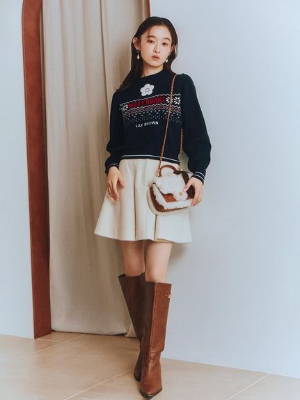 LILY BROWN｜【LILY BROWN×MARY QUANT】ジャガードロゴニットトップス